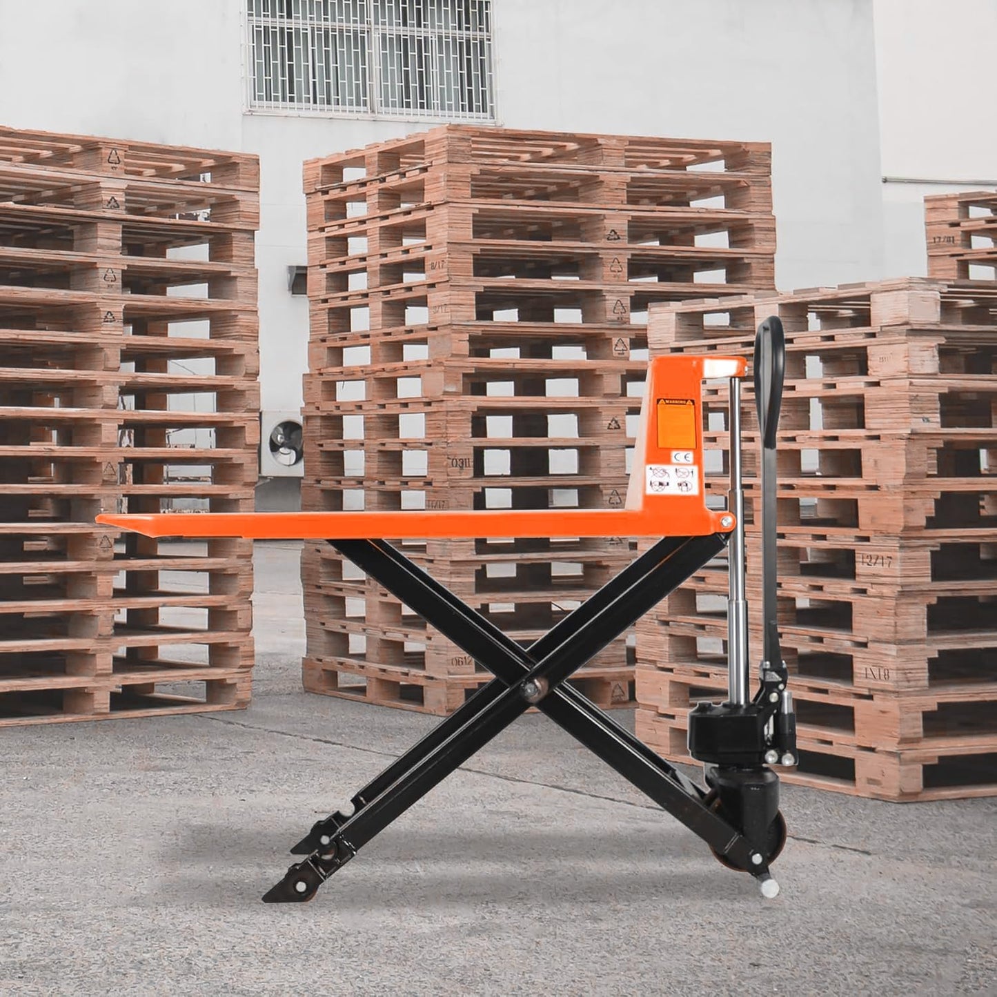 APOLLOLIFT Manual Pallet Jack, Scissor Pallet Trucks, Pallet Lift 2200lbs Capacity 45" Lx27 W Fork 3.3'' Lowered 31.5'' Raised Height, Suitable for Open Bottom Pallets, Orange