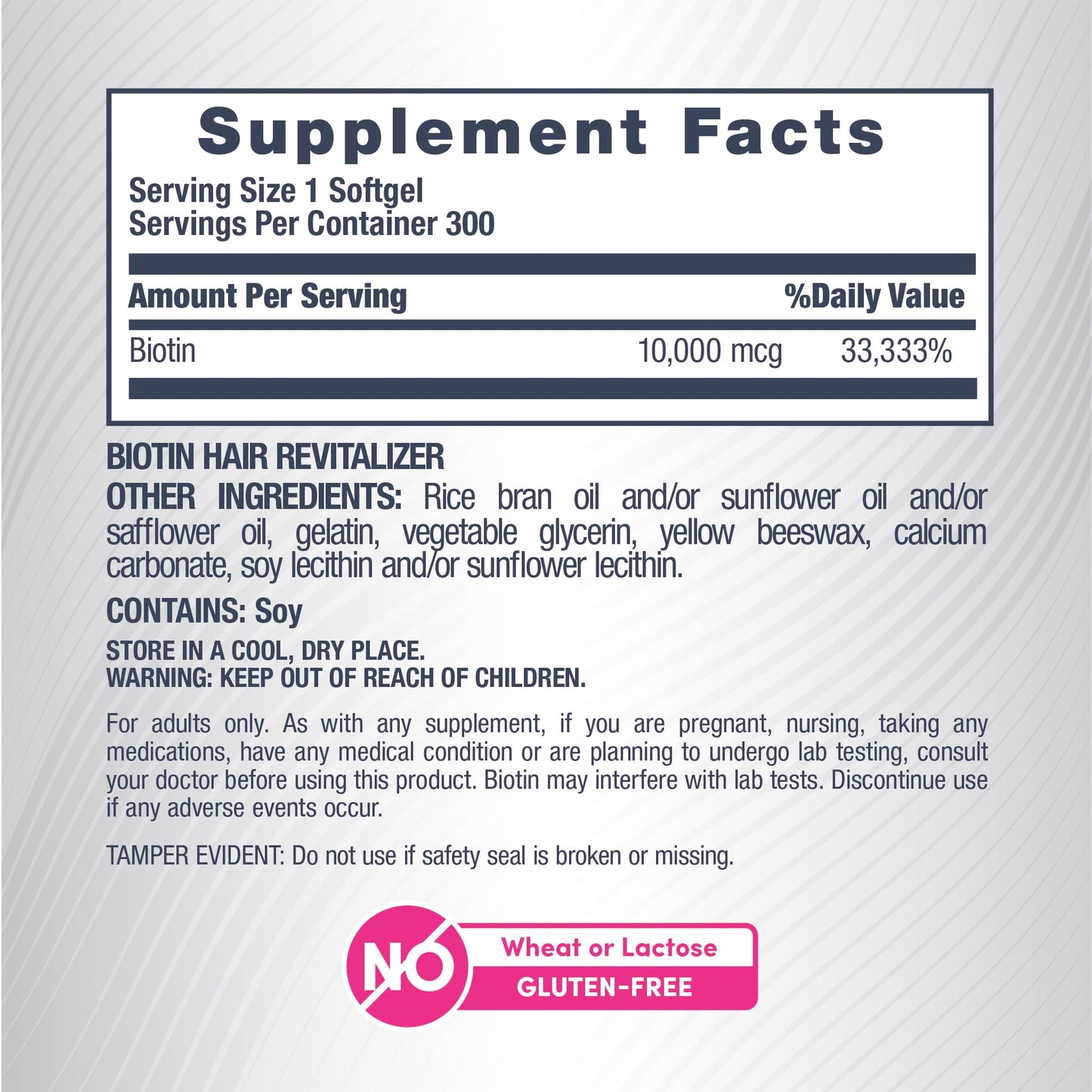 NeoCell Biotin Hair Revitalizer 10000mcg | 300 Softgels | Daily Nourishing Formula | for Women and Men | Hair, Skin, and Nails Supplement