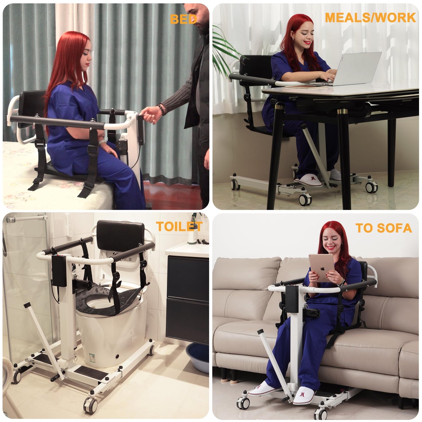 Electric Patient Lift Transfer Chair Lifts for Elderly Patients Transfer Lift Chair Electric Chair Lift Assist Devices for Seniors (Foldable Electric Patient Lift Transfer Chair)