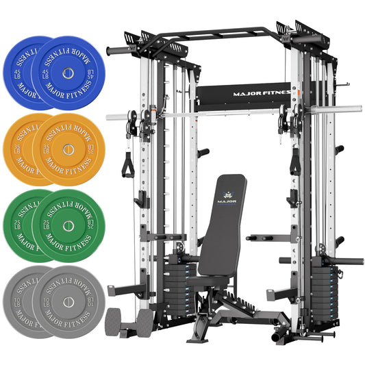 Major Fitness Drone MAX V Smith Machine with Weight Stacks, All-in-One Home Gym Squat Rack--2500LB Capacity, Dual LAT Pull-Down Systems & Cable Crossover Machine, Heavy-Duty Full-Body Workout Machine
