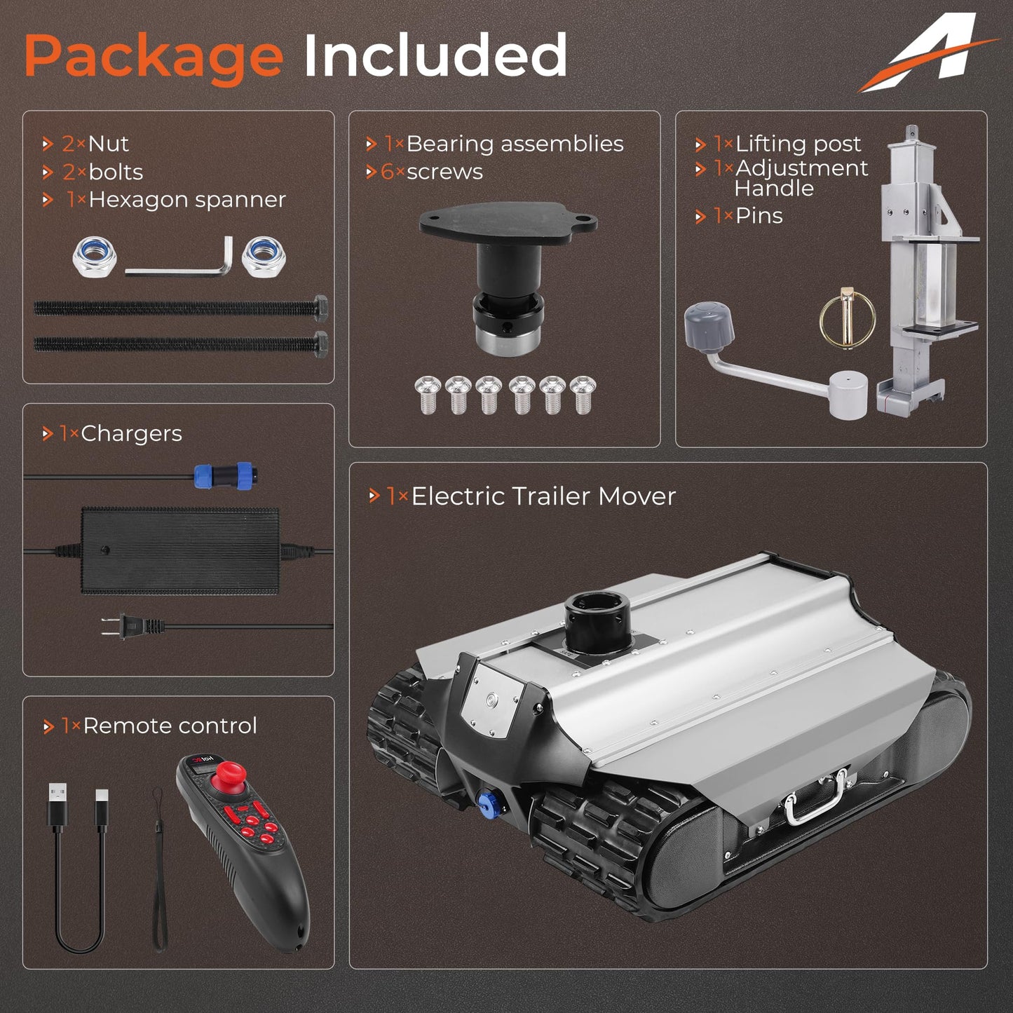 Electric Trailer Mover with Wireless Remote Control,9000 LBS Max Towing Capacity, Motorized Camper Dolly with All-Terrain Rubber Tracks for RV, Caravan, Boat