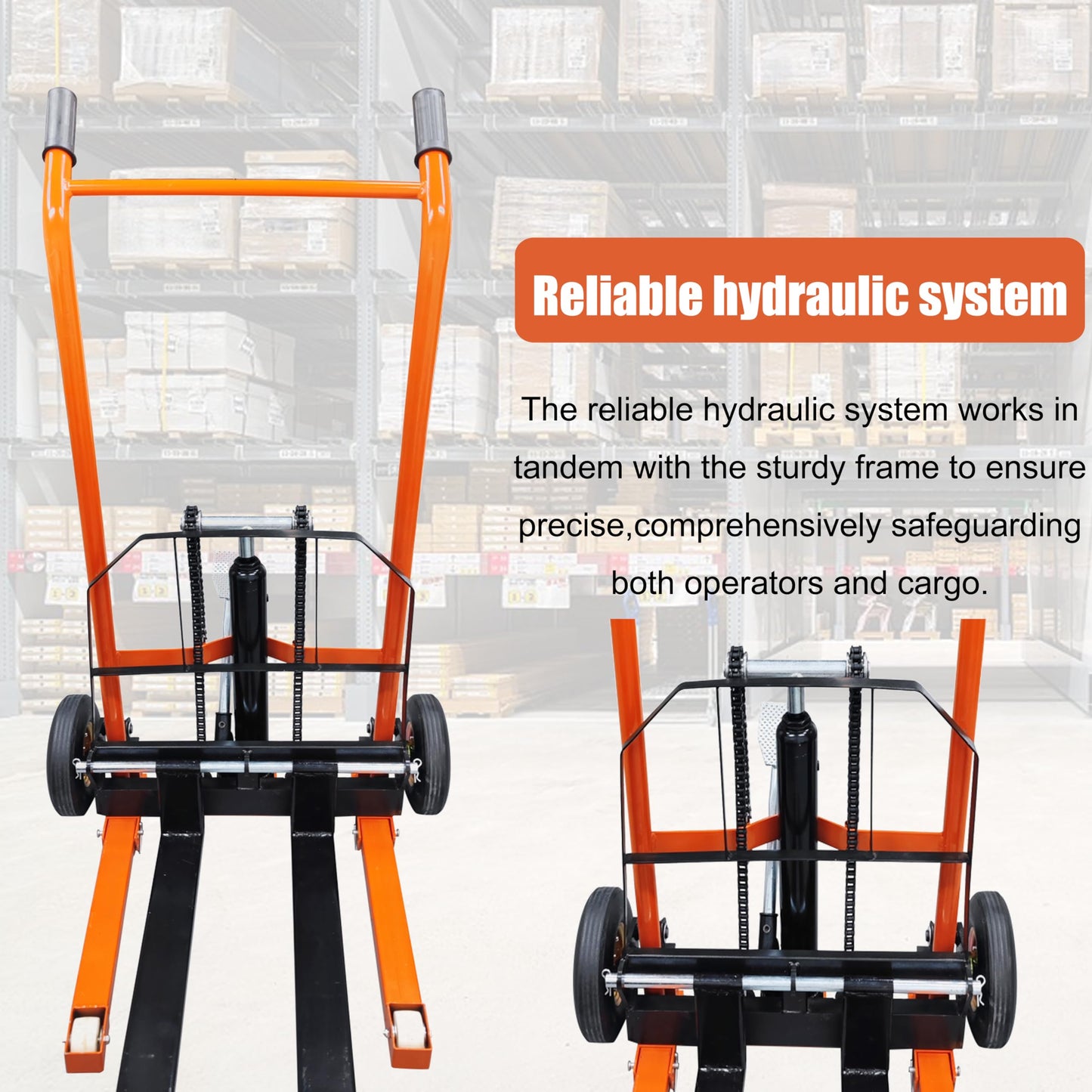 INTSUPERMAI Manual Stacker Hand Pallet Truck - 400lb Lifting Capacity, 35.4" Lift Height, Hydraulic Forklift for Warehouse, Factory, Supermarket & Exhibition Halls