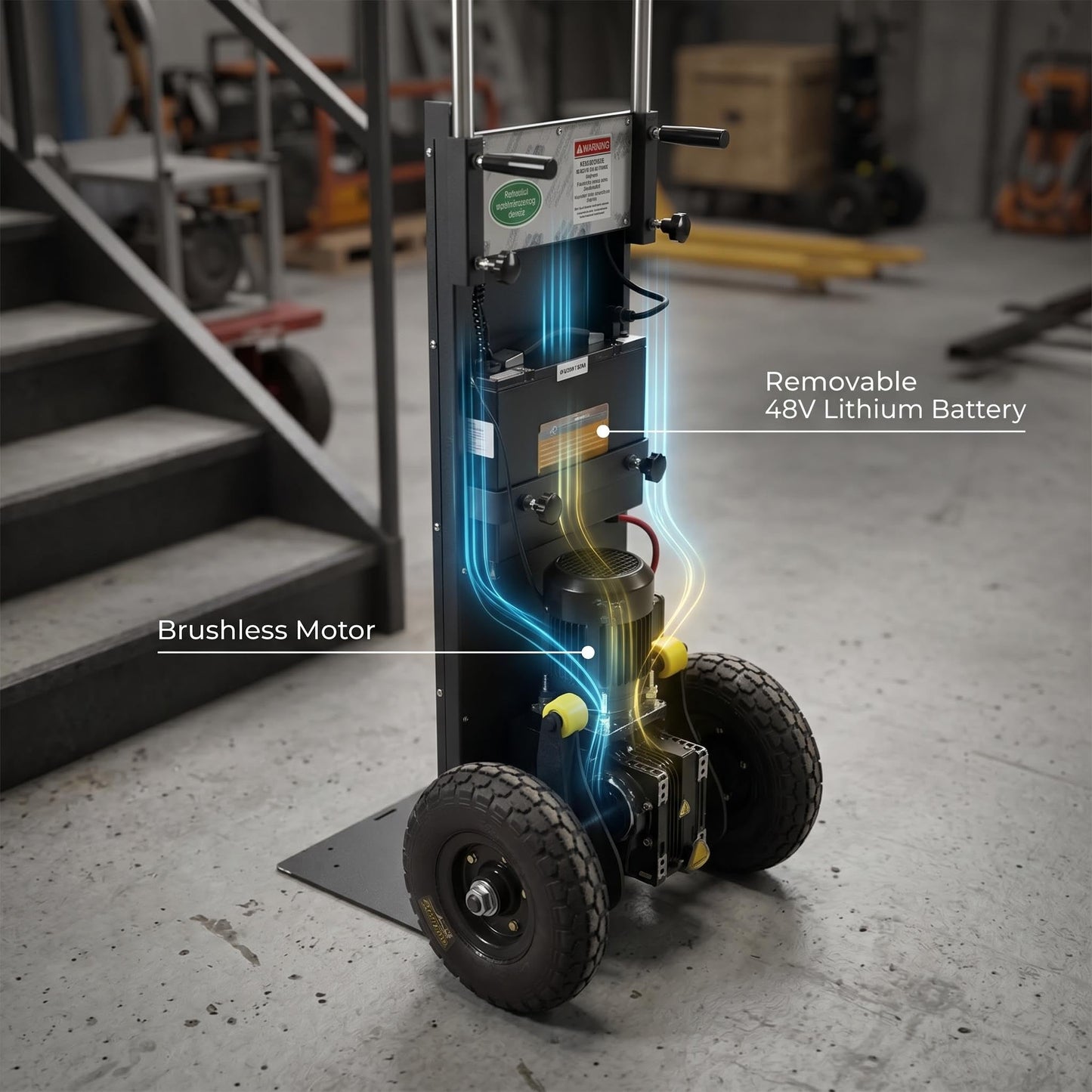 Large Load Capacity Electric Stair Climbing Cart, Electric Stair Climbing Machine for Construction, Large Load Capacity Electric Stair Climbing Cart with 600Lbs Load Capacity