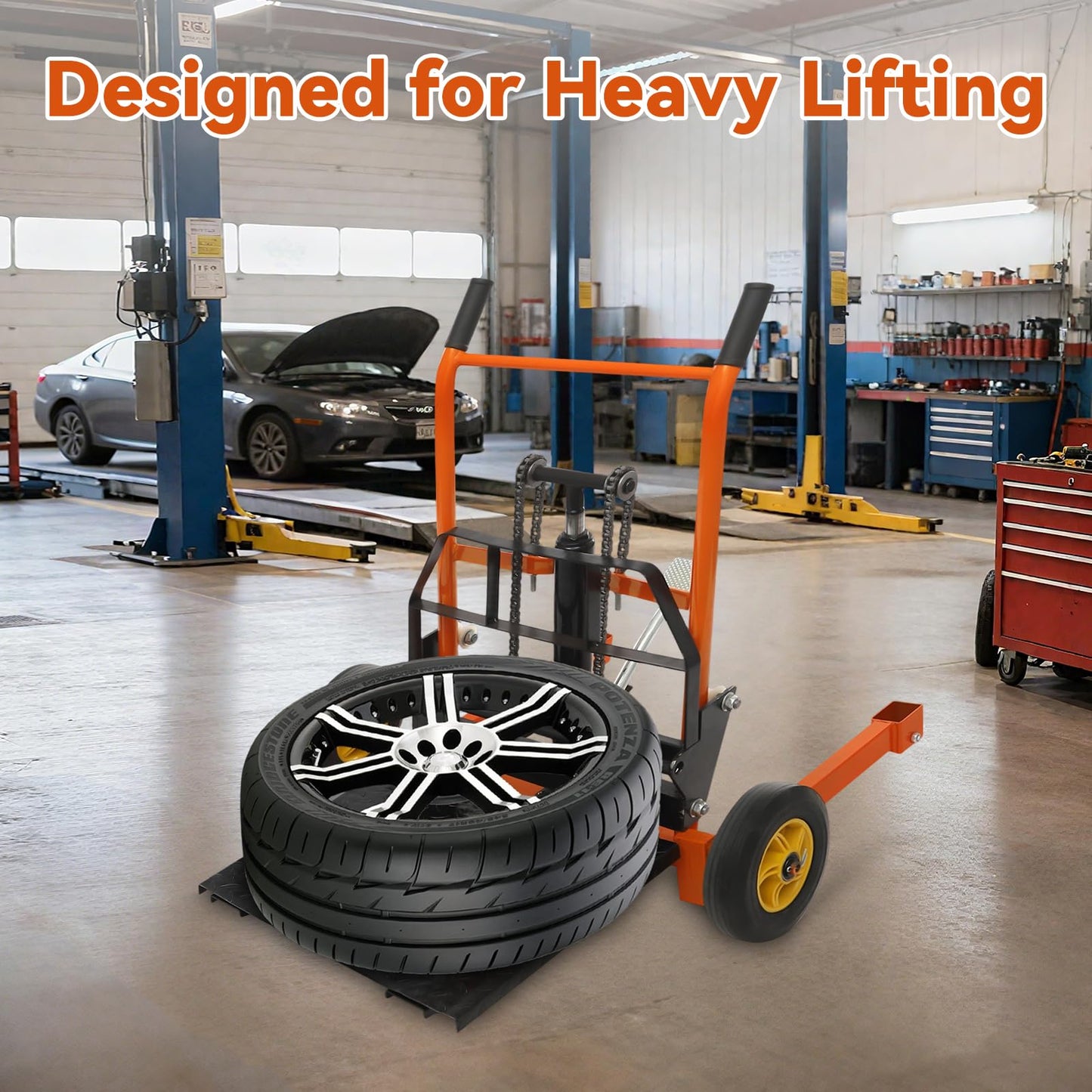 Eleeferri Lift Stacker, Adjustable Lift Table, Hydraulic Material Pallet Truck Dolly, 440 lbs 15.7”Fork Lifting Flat Truck Pallet Jack with 2 Casters,Steel Platform Pallet Stacker for Warehouse