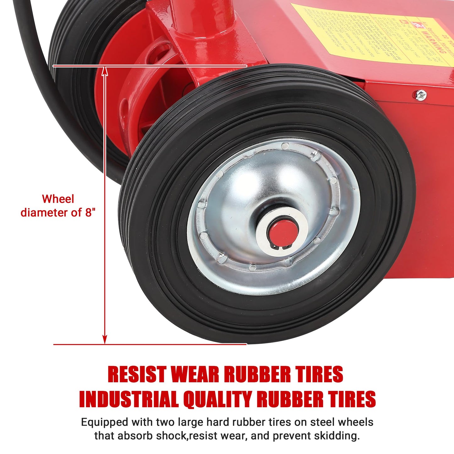 22 Ton Air Hydraulic Floor Jack for Heavy Duty Trucks & Tractors – 44,000 LBS Capacity, Low Profile (9"-17.7"), 4 Adapters (10/25/60/100mm), 46" Adjustable Handle – Dual Power (Air/Hydraulic)