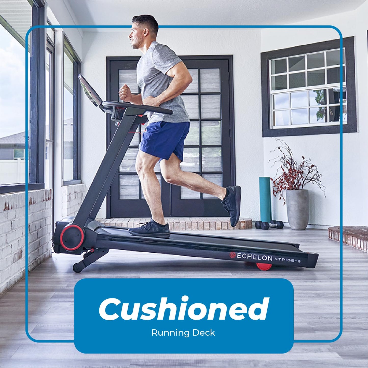 Echelon Treadmill, Smart Foldable, Cushioned Deck, Bluetooth, Workout Programs, Easy Storage, Great Home Workout, + 30-Day Free Membership