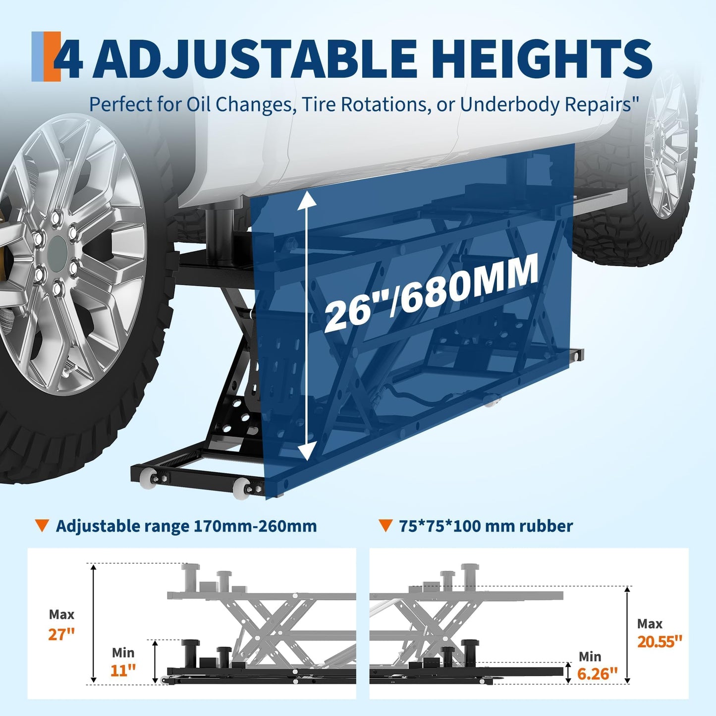 COZONY 5000LBS/2.3Ton Portable Car Lift-Folding Quick Hydraulic Vehicle Lift with 120V Power Unit,Car Scissor Lift for Home Garage Automotive Repair, Fits SUVs, Light Trucks,Sedans