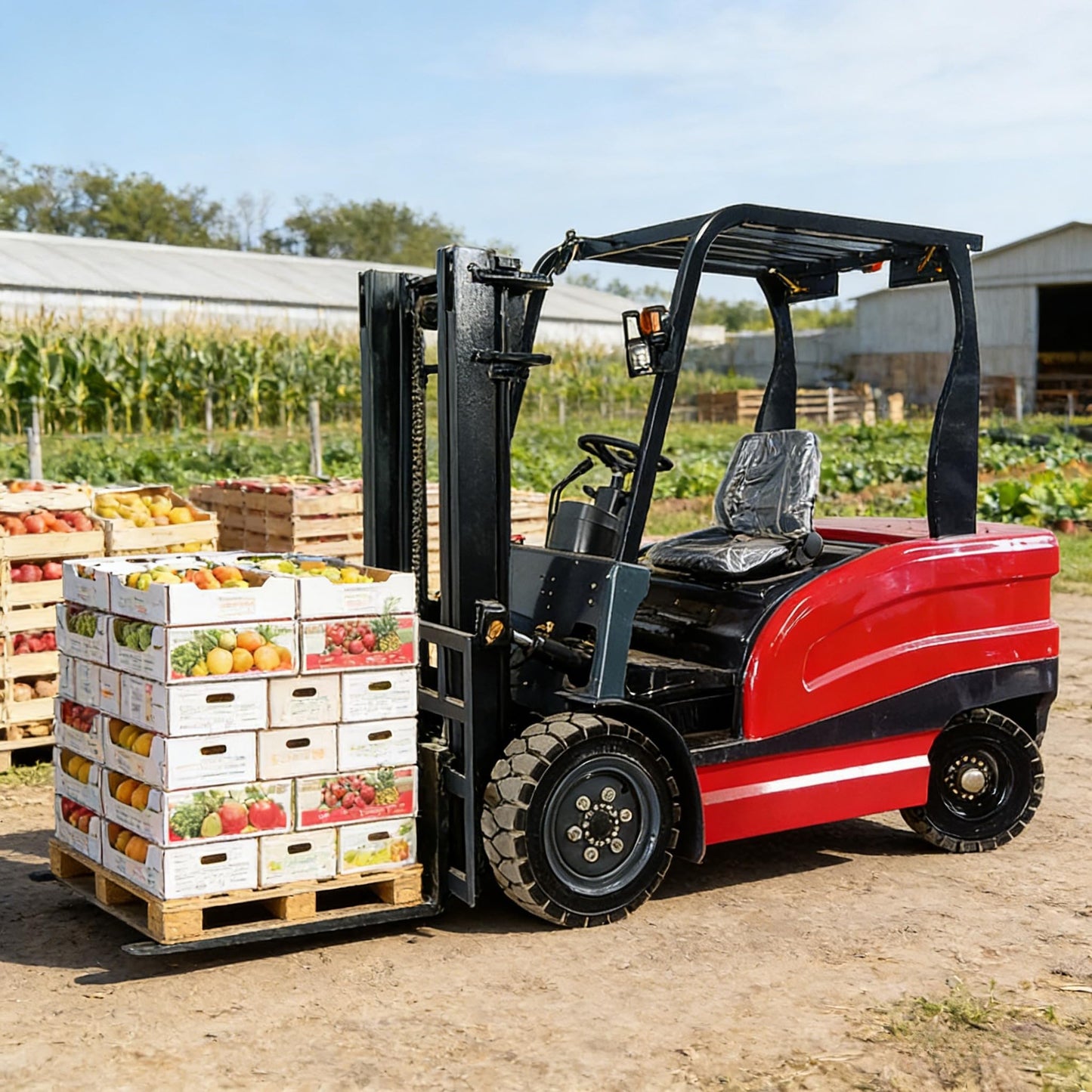 High Reach Stacker Lift Truck, 5000lbs Electric Forklift with Lithium Ion Battery, 3-Wheel Counterbalance Machine, Narrow Aisle Warehouse Material Handling Equipment