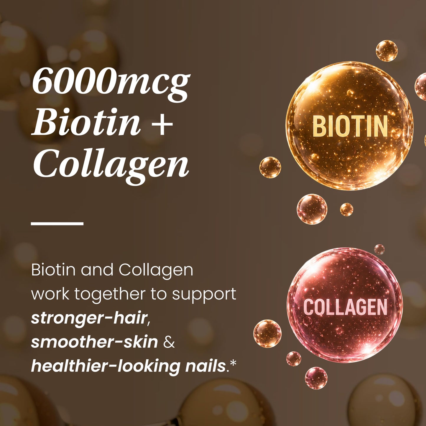 Sandhu's Biotin, Collagen & Keratin Complex | Supports Normal Hair Growth Cycle | Vitamins for Skin & Nails | Hair Supplements for Women & Men | Made in USA (60 Count (Pack of 1), #1 Hair Vitamins)