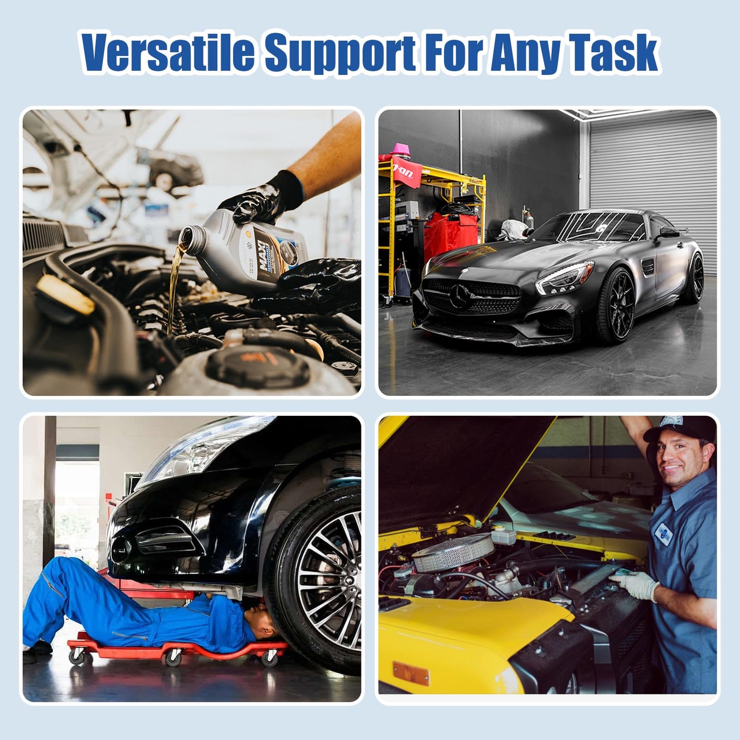 ROBLOCK 11" Adjustable Car Lift Wheel Cradle for Vehicle Maintenance, Storage, Display, All-Around Wheel Cradles with Anti-Slip Texture for Garage, Car Show, Solid Support, Stackable Storage, 2 Pack