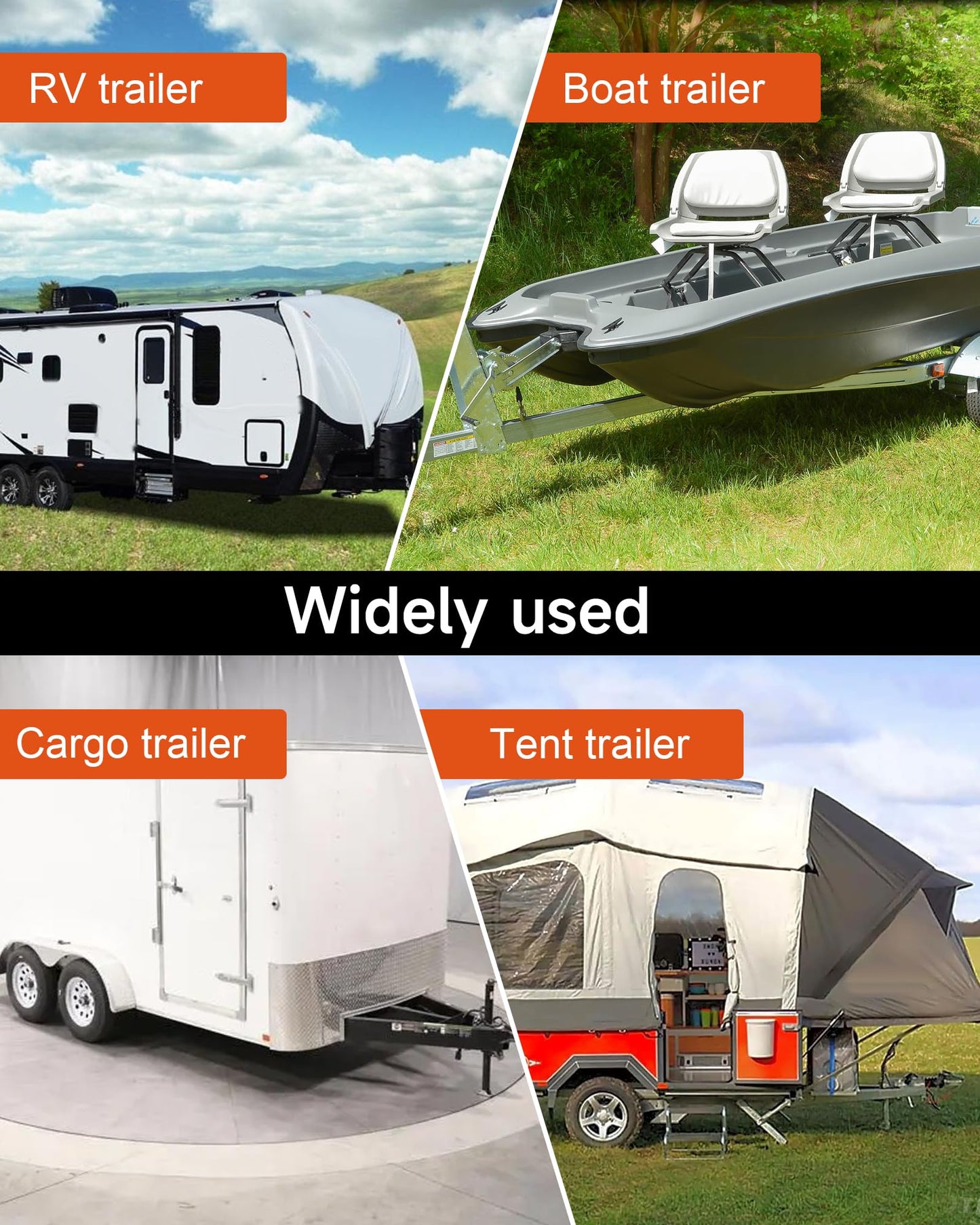 Krysolad Trailer Dolly, 3500 lb Tongue Weight Trailer Mover with 2'' & 2-5/16'' Receiving Tongues, Angle Adjustable, Suitable for RV Boat Motorcycle Jet Ski