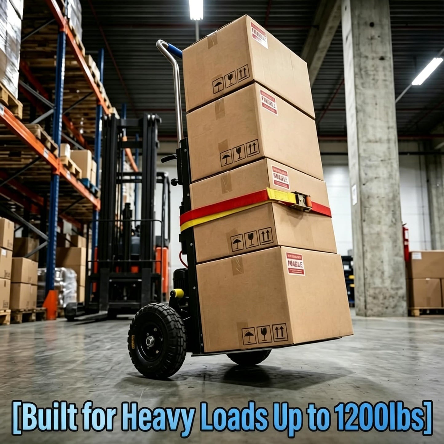 Electric Stair Climbing Dolly, 1200lbs Max Load Capacity, 1800W Electric Stair Climbing Hand Truck,2-Speed Folding Stair Climber Hand Trucks with Handle for Moving Furniture