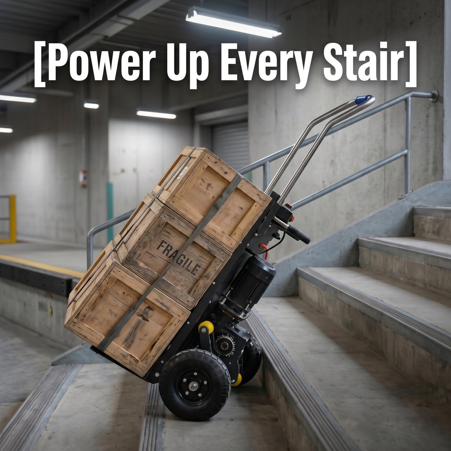 Heavy Duty Electric Stair Climbing Dolly,600 lbs Max Load Capacity Electric Hand Truck Stair Climber Truck, Powered Stair Dolly Cart for Moving Furniture Appliance Logistics Warehouse,Black