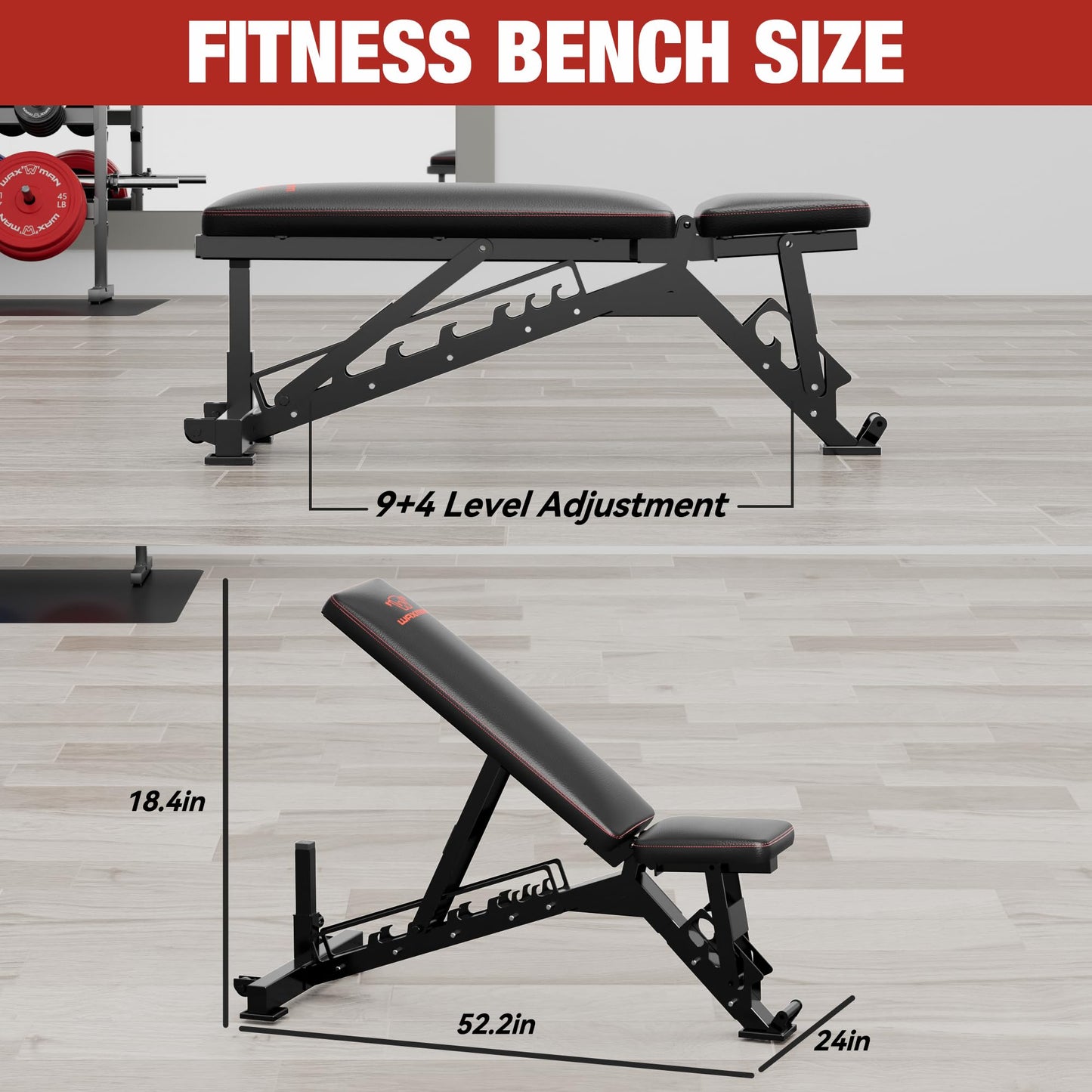 Waxman Smith Machine, 2200lbs Squat Rack with Pull Down System & Cable Crossover Machine, Training Equipment with Leg Hold, Down Attachment for Garage and Home Gym Packagewith 340lBS Black Plates