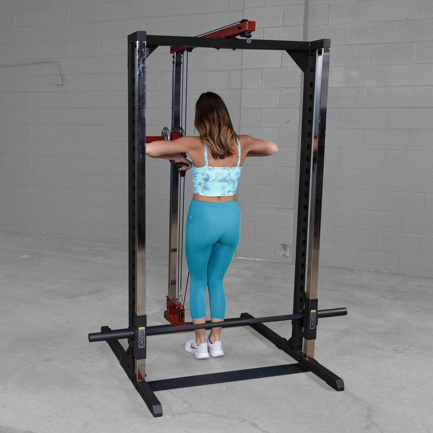 Body-Solid Best Fitness BFSM250P2 Smith Machine with LAT Attachment for Home Gym - Strength Training with Safety Bars, Adjustable Safeties, and Attachments for Squats, Bench Presses, Rows