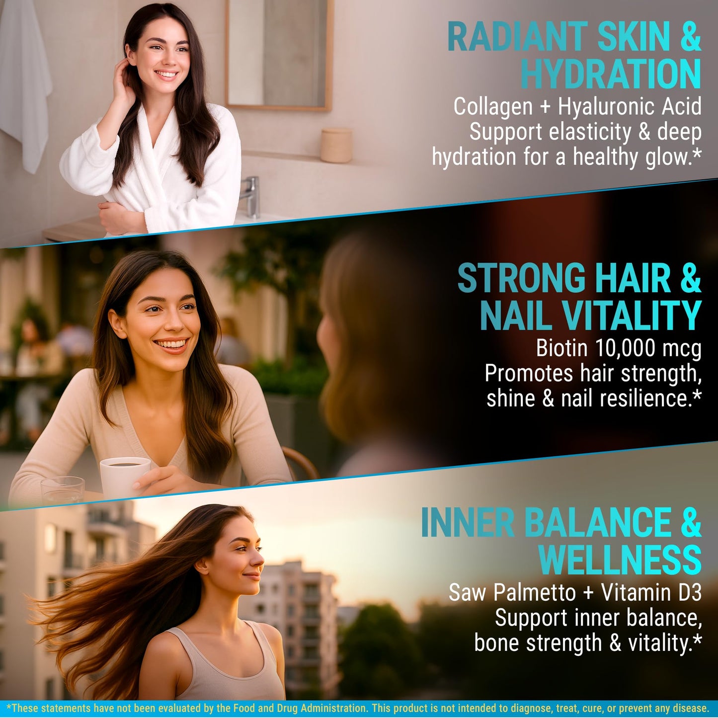 Liquid Biotin for Hair Growth Women & Men 10000mcg | Biotin and Collagen Supplements with Saw Palmetto & Hyaluronic Acid | Biotin Drops for Hair Growth with Vitamin D3 for Hair Skin and Nails