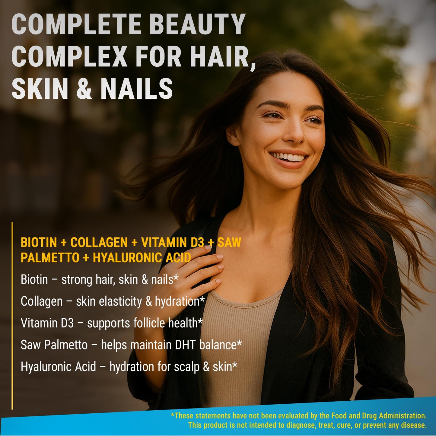 Liquid Biotin for Hair Growth Women & Men 10000mcg | Biotin and Collagen Supplements with Saw Palmetto & Hyaluronic Acid | Biotin Drops for Hair Growth with Vitamin D3 for Hair Skin and Nails