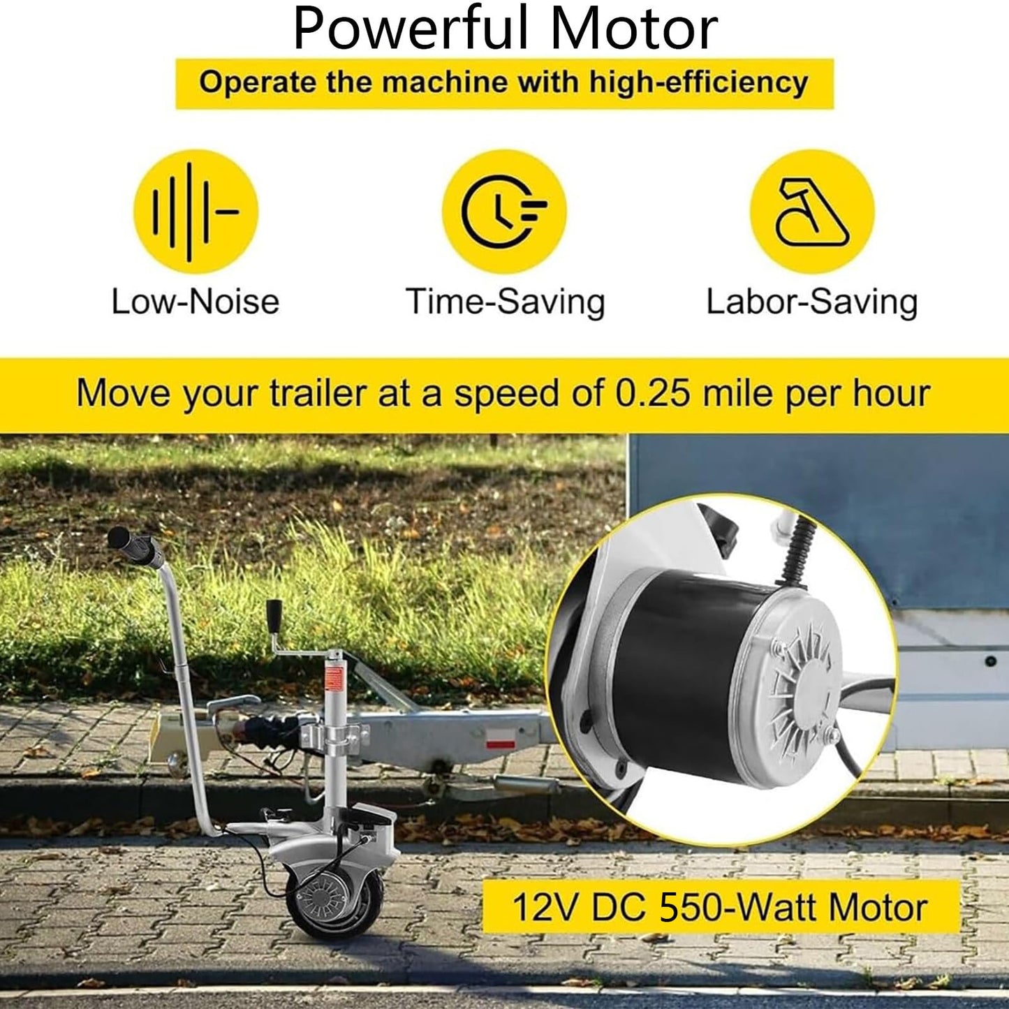 GESAIDES Trailer Tug - 2722 KG Trailer Mover for RV Boat Motorcycle - World's Greatest Trailer Dolly, Electric Trailer Dolly