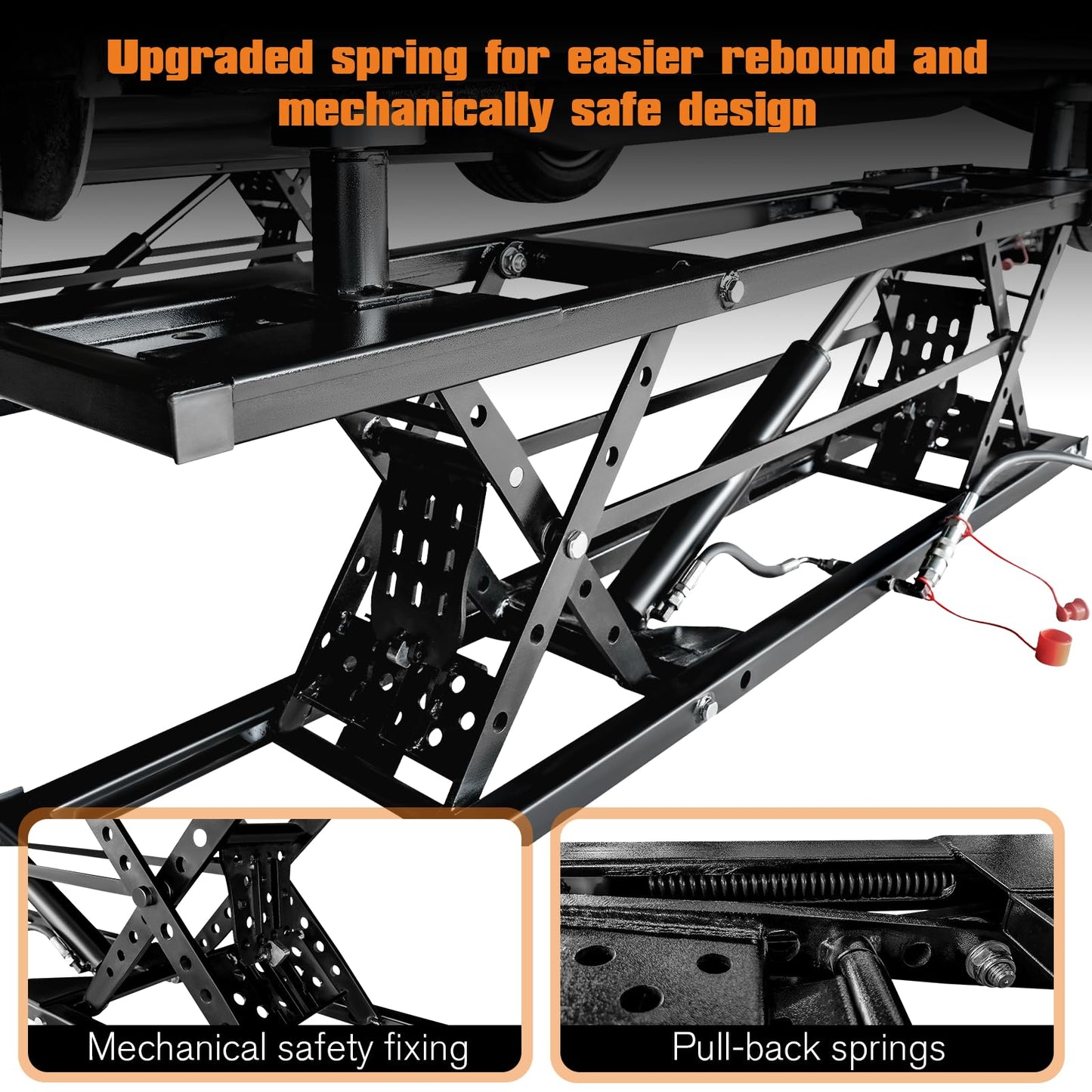 Albott 7000 LBS Portable Car Lift, Heavy Duty Quick Jack with 28" Max Height, Locking Levers & Wheels, 25–30s Fast Cycle, Adjustable Scissor Lift for Cars, SUVs, Light Trucks, Garage or Shop Use