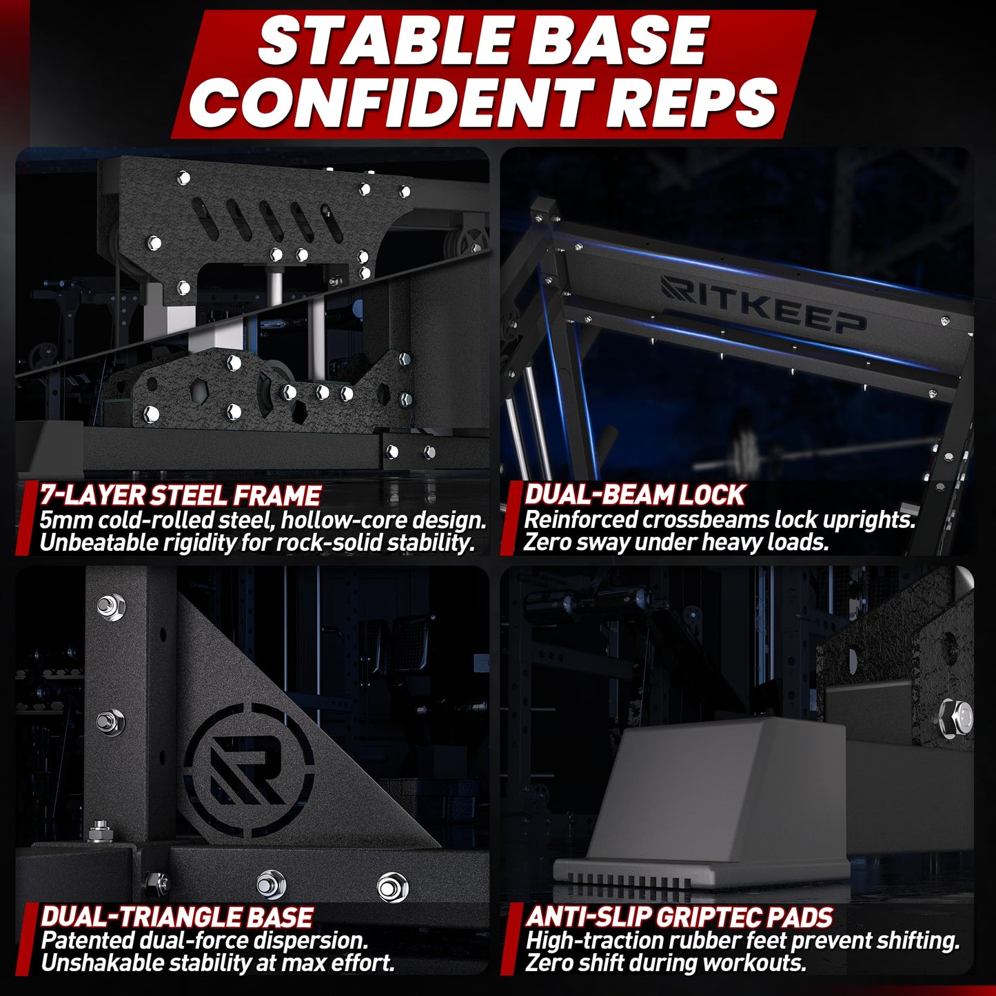 Home Gym Smith Machine with 400lb Weight Stacks – 6-in-1 Power Rack, Crossover, Pull-Up & Dip Station, Workout Eequipment for Home Gym – RitKeep PMAX-5600 Pro