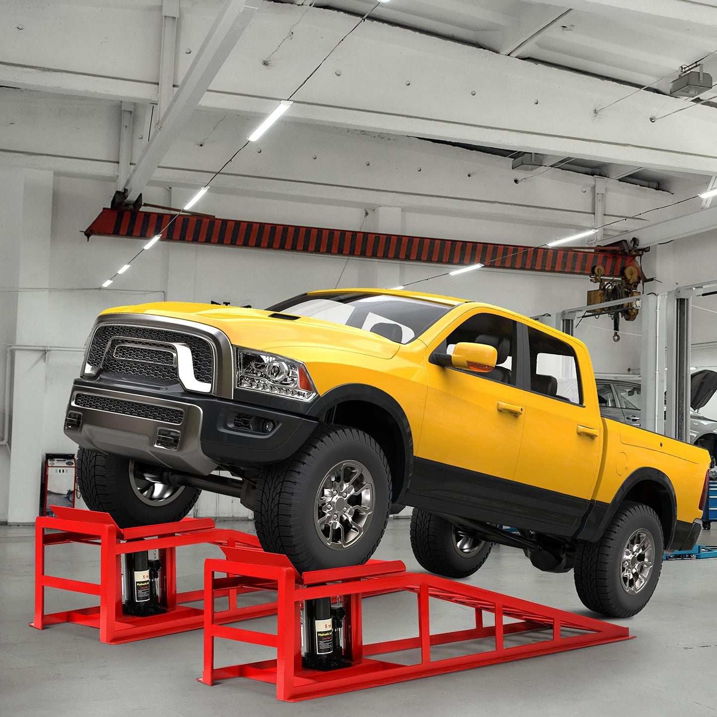 2PCS 5T 11060lbs Hydraulic Car Ramps, Heavy Duty Hydraulic Vehicle Ramps Lift Ramp, Portable Car Ramps for Oil Changes, Car Lifts for Home Garage, Vehicle Auto Garage Repair, Mens Gifts Ideas