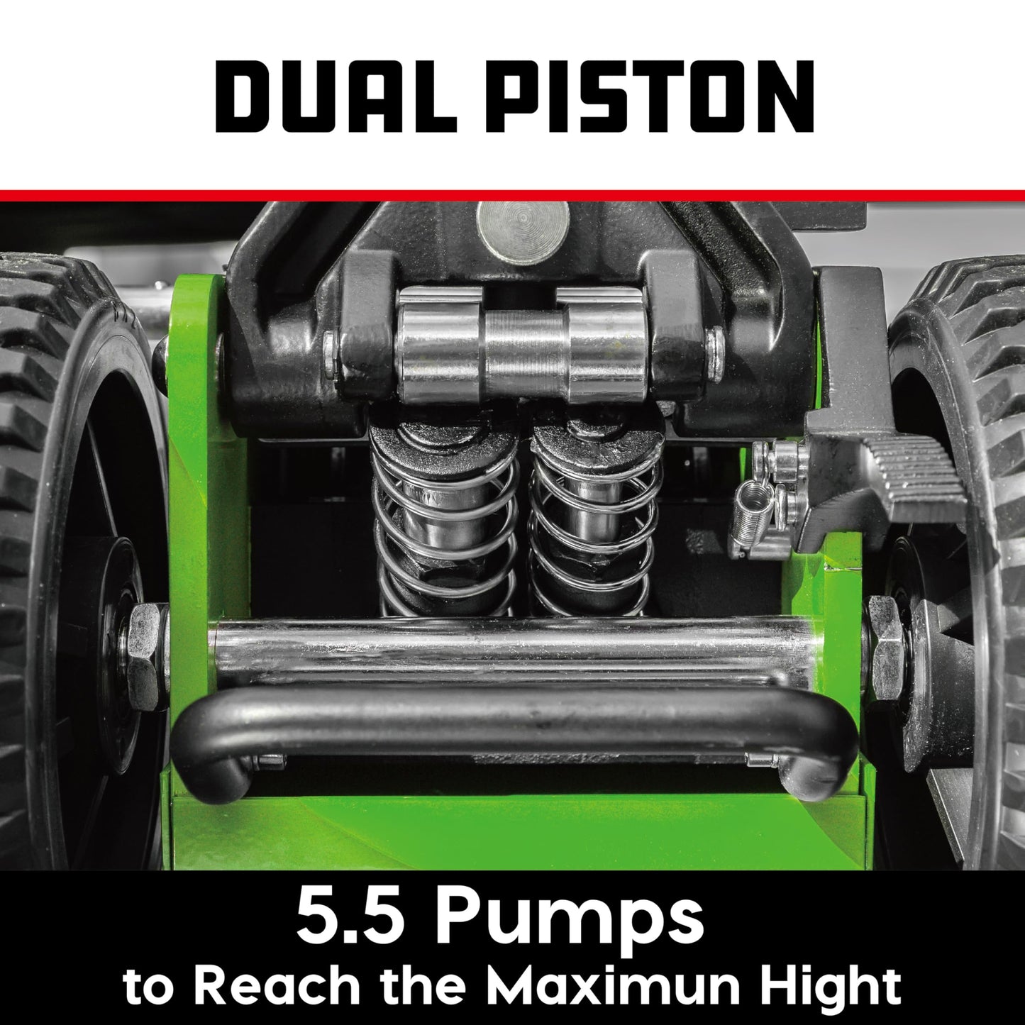 Powerbuilt 1.5 Ton Big Wheel Off Road Jack, Vehicle Lift for Trucks, SUVs, ATVs Offroad Vehicles, Oversized Wheels for Rugged Terrain, 3000 LB Capacity, Green 620628ECE
