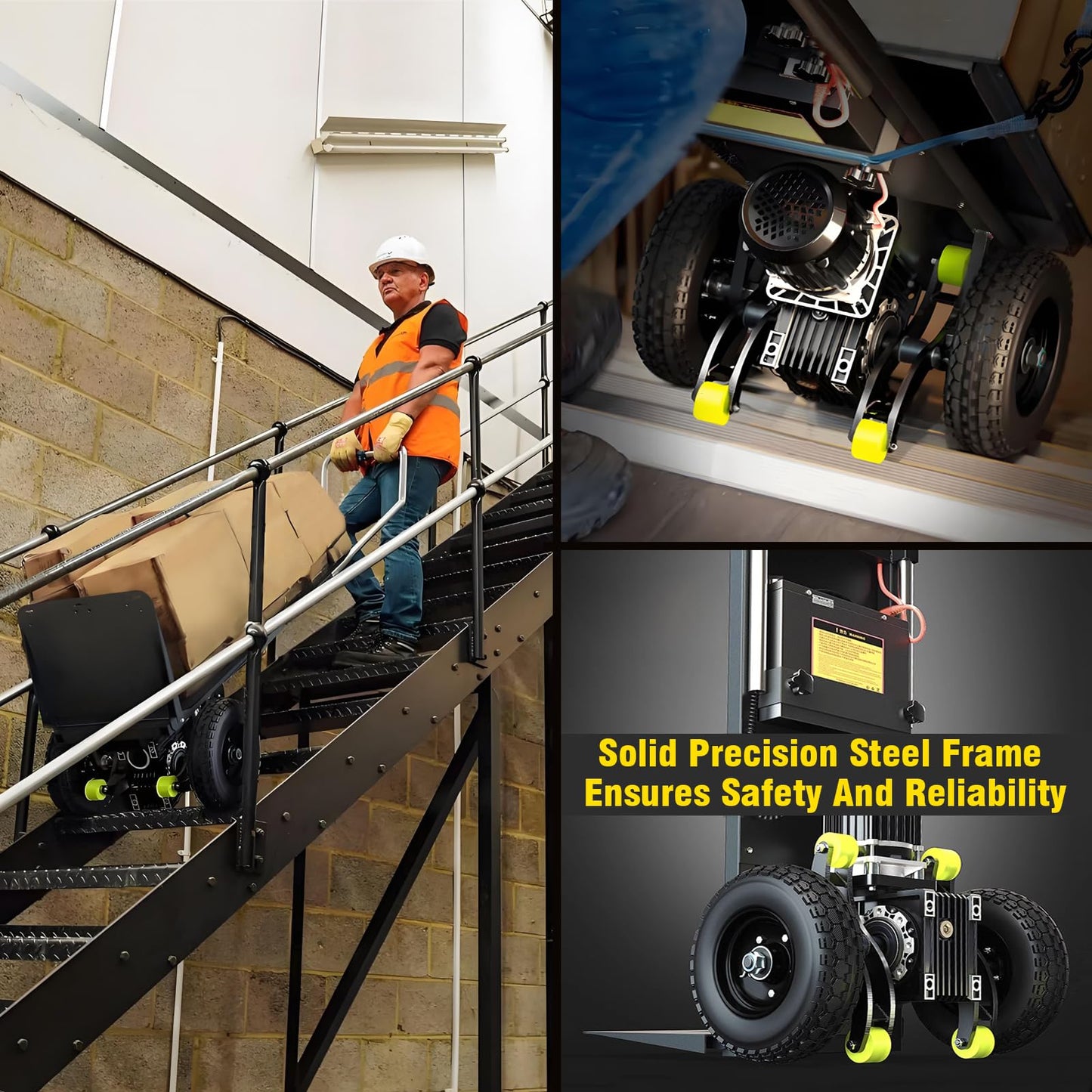 Electric Stair Climbing Dolly Heavy Duty, 1200W Motorized Powered Stair Climber Dolly Cart, 880lb Max Load, Electric Stair Climbing Hand Trucks Dolly for Moving (Black)