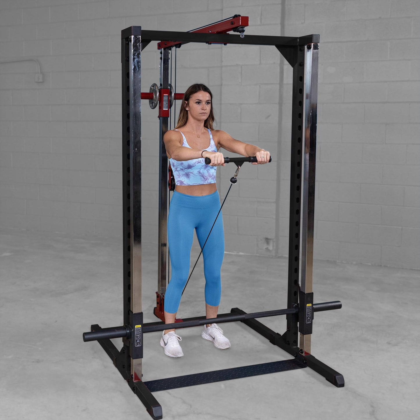 Body-Solid Best Fitness BFSM250P2 Smith Machine with LAT Attachment for Home Gym - Strength Training with Safety Bars, Adjustable Safeties, and Attachments for Squats, Bench Presses, Rows
