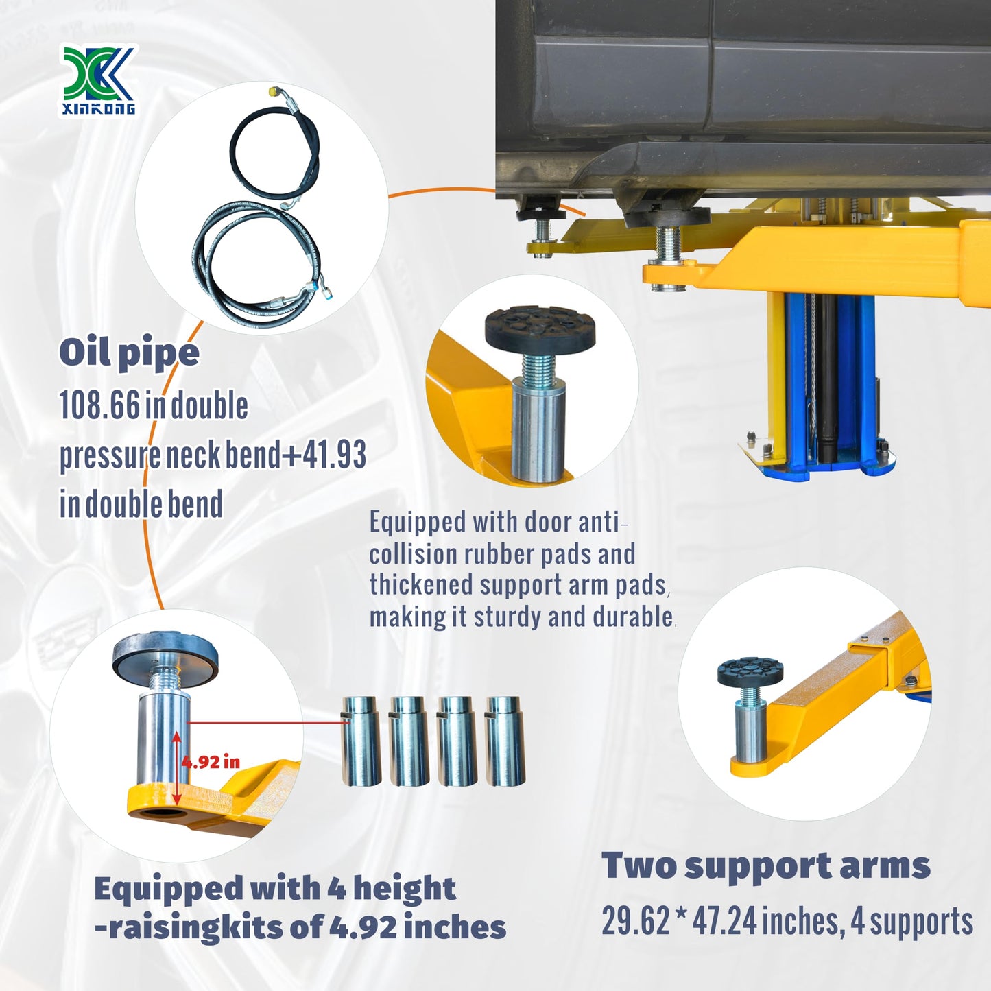 XK-1150 Two Post Auto Lift Car Lift 220V Capacity 11500 Lbs Truck Hoist with 36 Months Parts Replacement