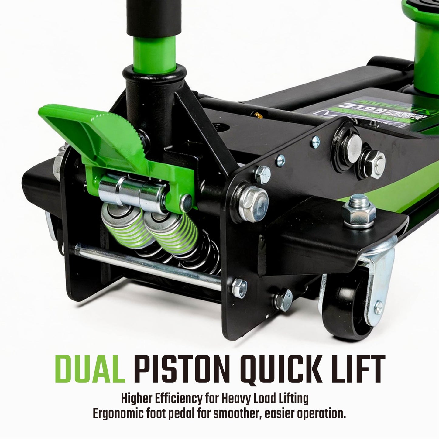 Heavy Duty 3-Ton (6600 lbs) Low Profile Steel Racing & Off-Road Hydraulic Car Floor Jack with Dual Piston Quick Lift Pump, Foot Pedal, Extension Adapter for Cars, SUVs & Trucks Repair
