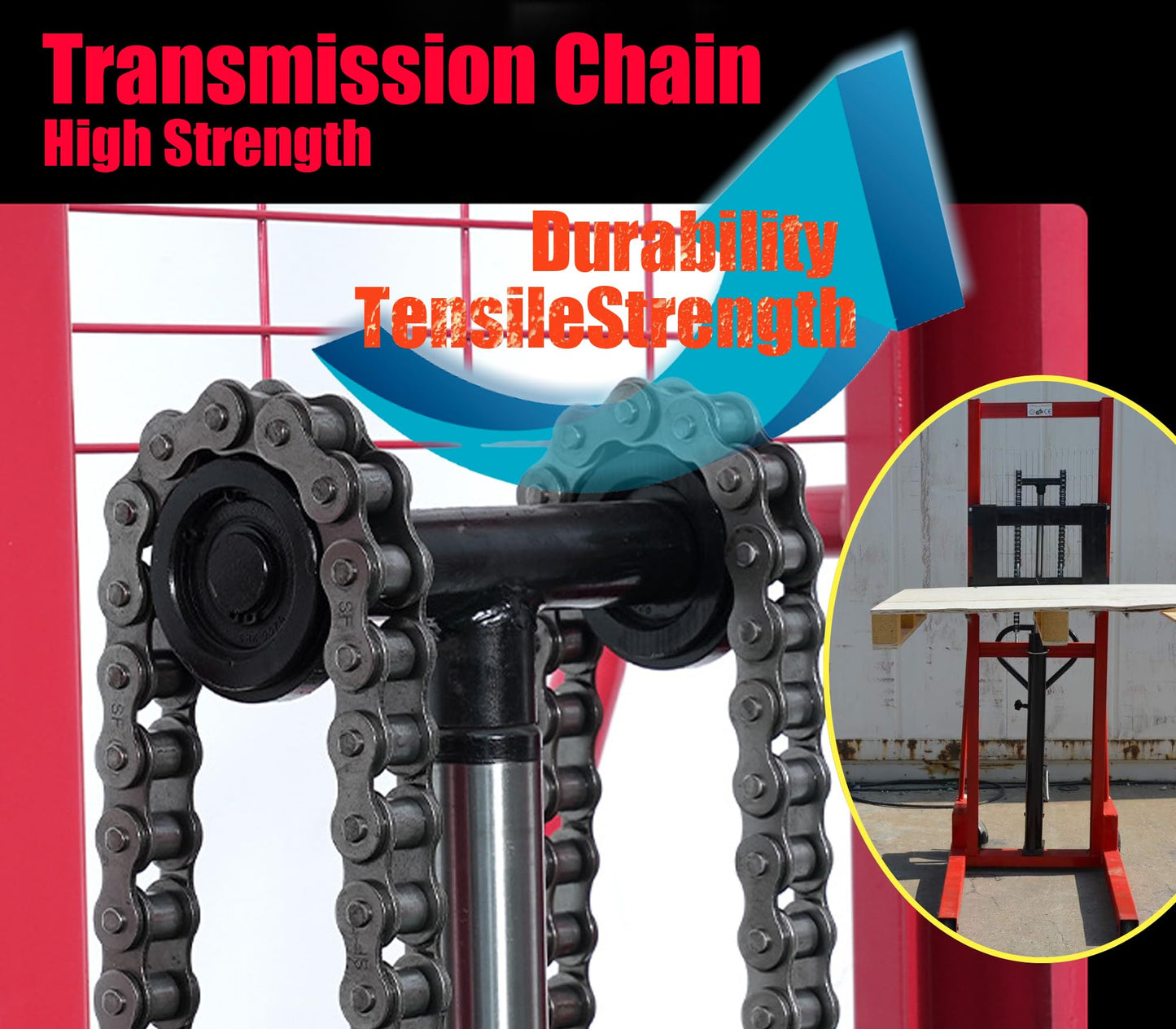 INTSUPERMAI Manual Pallet Stacker Manual Forklift 4400 lbs/2 Tons Capacity 63inch Lift Height Adjustable Forks Width Manual Hydraulic Hand Pump Lift Truck Hand Pump Stacker
