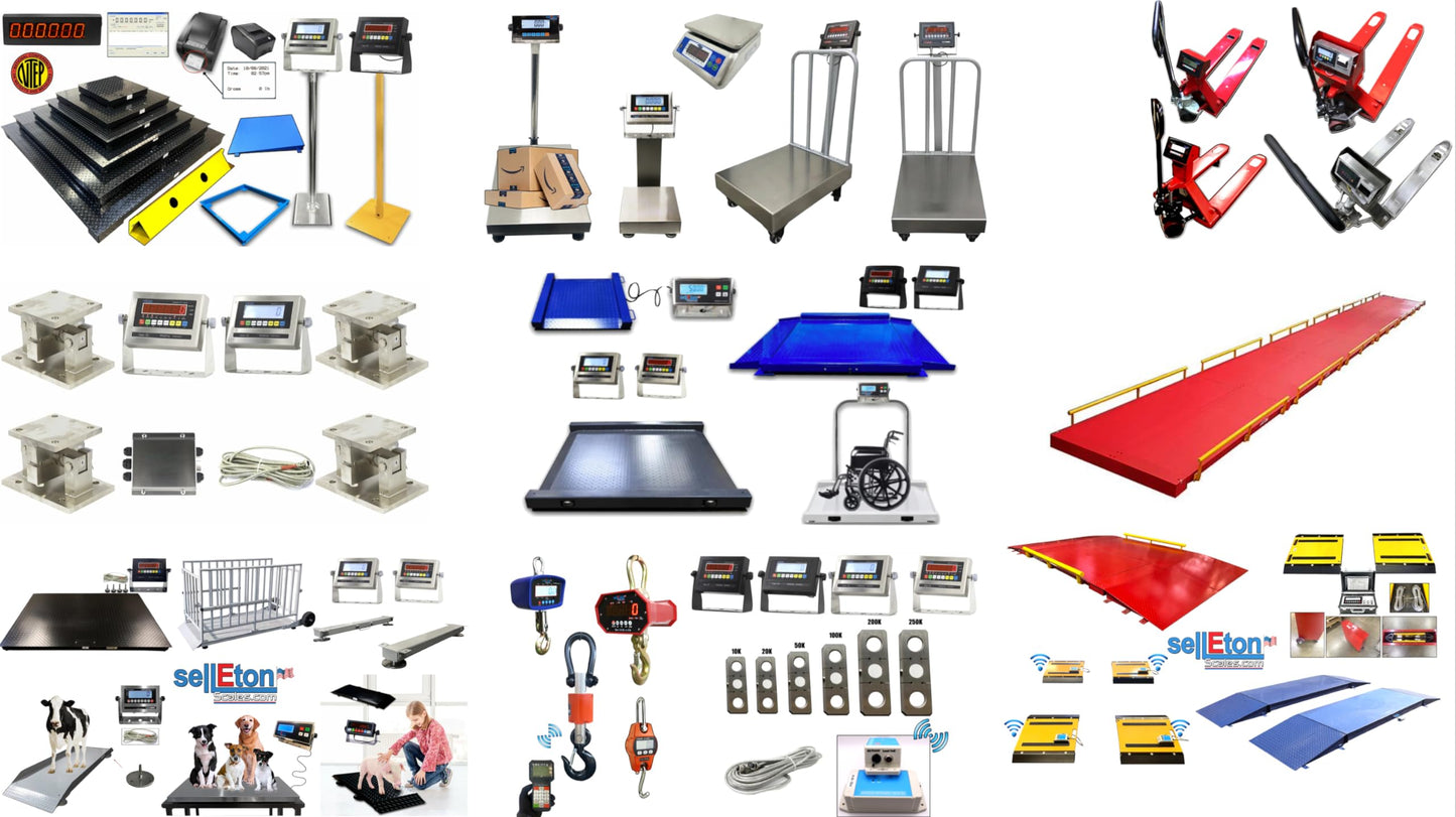 SellEton SL-900-FA Forklift Access Industrial Floor Scales USA Made NTEP Certified with 60" × 96" (5' × 8') | 2500 Ib × .5 Ib