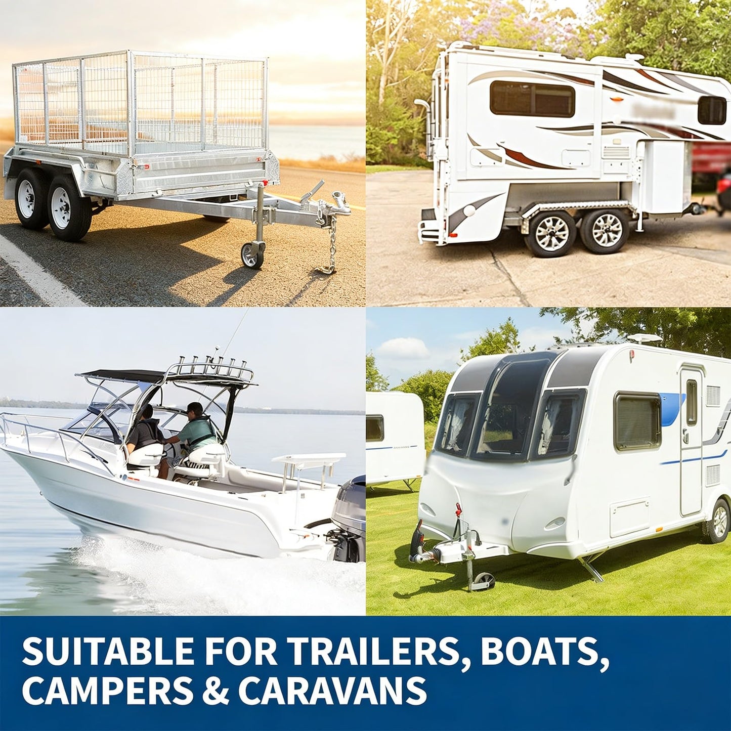 WNGJZZYC Electric Jockey Wheel, 5000 lbs Towing Capacity, 12V/350W Trailer Dolly Electric, Powered Forward and Reverse, 8 in Rubber Tire, for Moving Caravan Boat