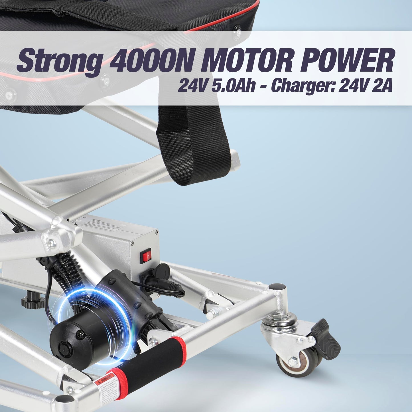Alton Portable Lift for Electric Wheelchairs, Lightweight and Foldable Electric Chair Lift, Portable Wheelchair Lift for car, Wheelchair Scissor Lift, only 25 Lbs, 4000N Motor Power, Up to 110 Lbs