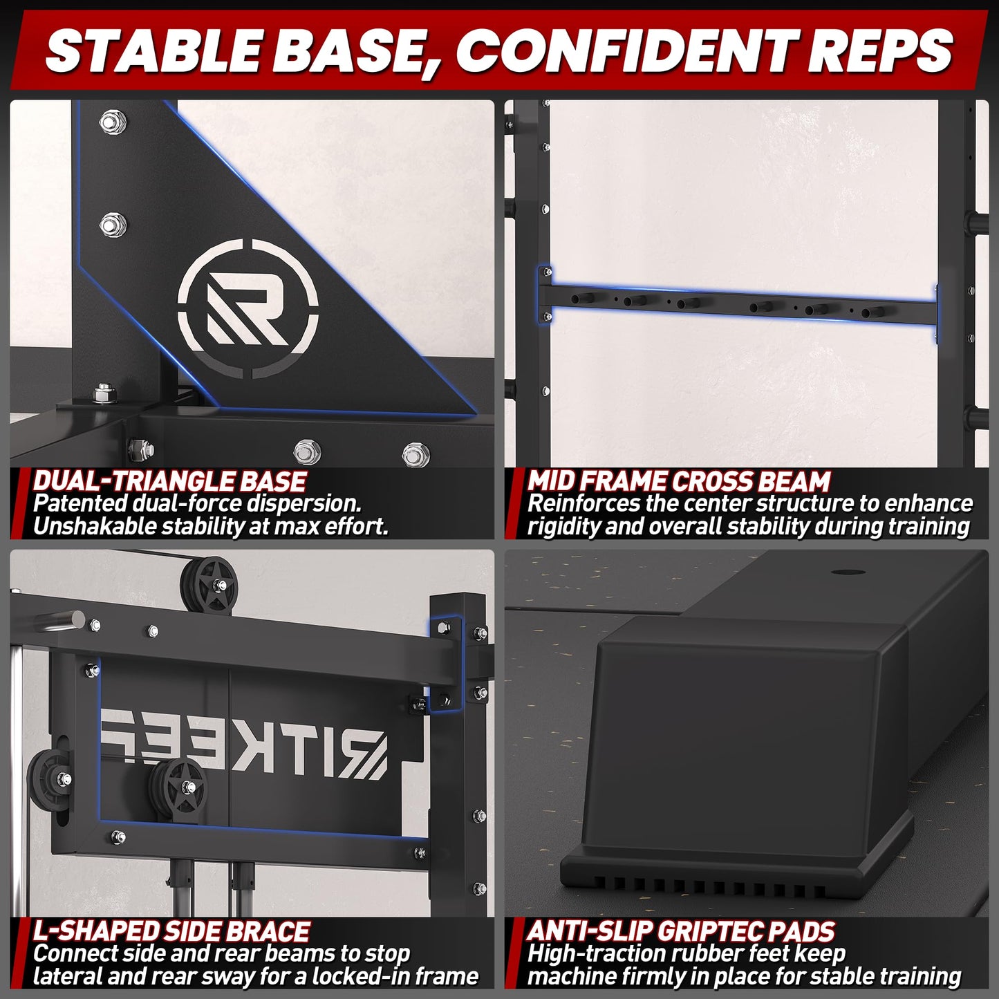 Smith Machine with Jammer Arms & Leg Press Board, RitKeep PMAX-4750 with 1800 lb Capacity ,All-in-One Smith Machine with Dual Cable Pulley System (1:1 & 2:1) for Home Gym Strength Training