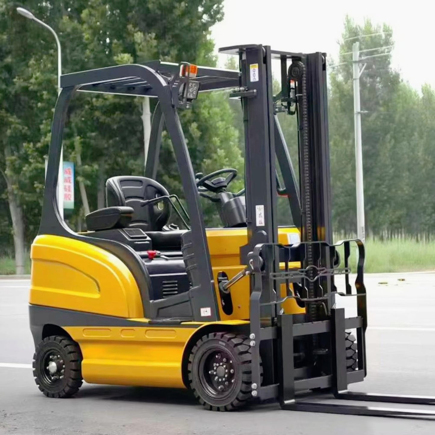 Warehouse Inventory Stacker, 5000lbs Capacity Lithium Ion Electric Forklift, 3-Wheel Counterbalance Reach Truck, Heavy Duty Industrial Material Handling Equipment, Fast Charging AC Motor & Solid Tires
