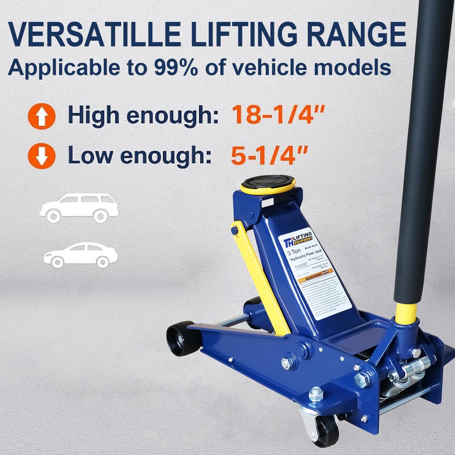 Floor Jack,Heavy Duty 3 Ton Floor Jack,Low Profile Hydraulic Jack, Steel Service Jack Quick Rise with Double Pump Quick Lift