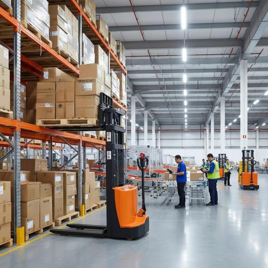 Heavy Duty Powered Electric Stacker Forklift – 1.5 Ton Lift Capacity for Warehouse & Industrial Use – Compact and Efficient Electric Stacker for Material Handling