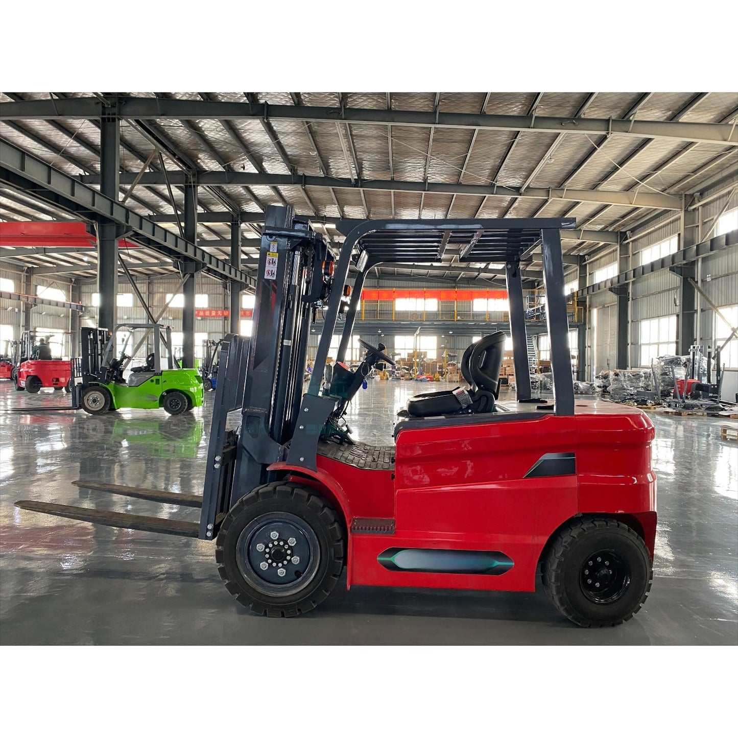 Ergonomic Cabin Electric Forklift, 5000lbs Capacity Lithium Ion Lift Truck, Narrow Aisle Reach Truck, Industrial Material Handling Stacker