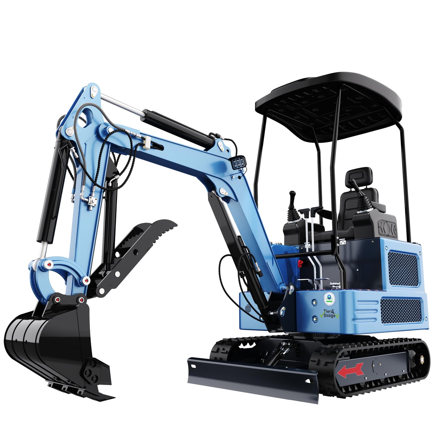 DS-180L, 1.8 Ton Diesel Mini Excavator with EPA Certified KubotaEngine, Pilot Control System, Hydraulic Thumb clamp，Bucket, US in Stock, Include 12 Months Parts Replacement Service