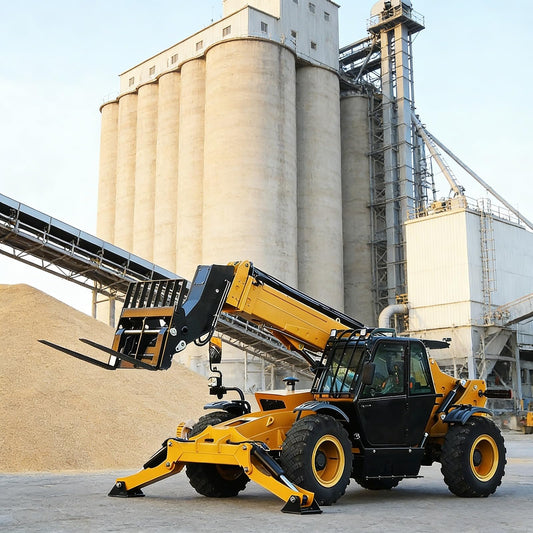 High-Stack Operations Telescopic Boom Forklift with 4-Wheel Steering for Construction Sites, Industrial Yards, and Agricultural Fields