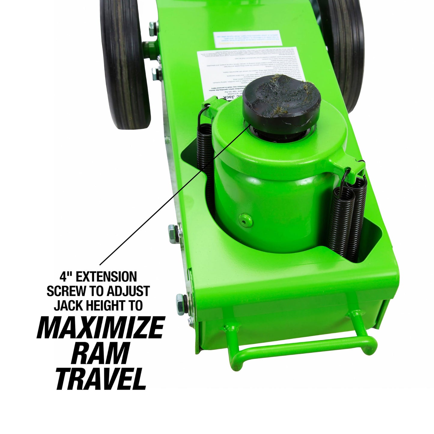 OEMTOOLS 24851 22-Ton Air/Hydraulic Jack, Heavy Duty Floor Jack, 8-3/4" to 17-11/16" Lift Range, Compact Low-Profile Design for Tandem Axle Vehicles