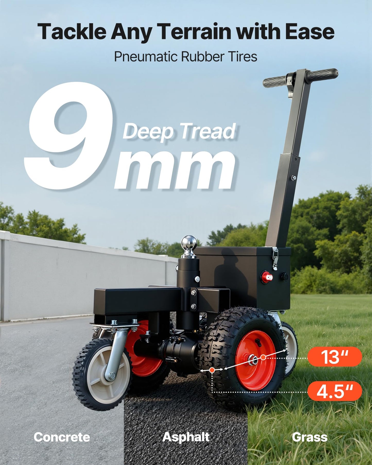 VEVOR Electric Trailer Dolly, 3600 lbs Max Trailer Weight 600 lbs Max Tongue Weight, DC 24V 800W Motorized Trailer Dolly with 2 & 1-7/8 Inch Hitch Balls for RV Campers, Cargo & Utility, Boat Trailers