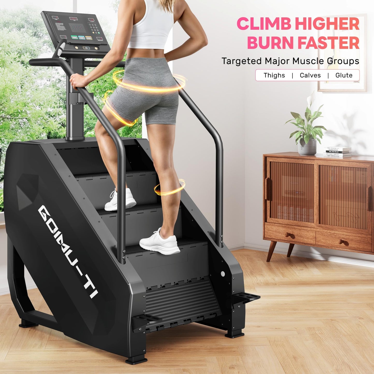 Goimu T1 Stair Stepper Machine, 550Lbs Commercial Grade Stair Climber for Home with 15 Resistance Level and LED Screen, Stepmill Exercise Machine for Cardio and Full Body Workouts, 24-164 Steps/Min