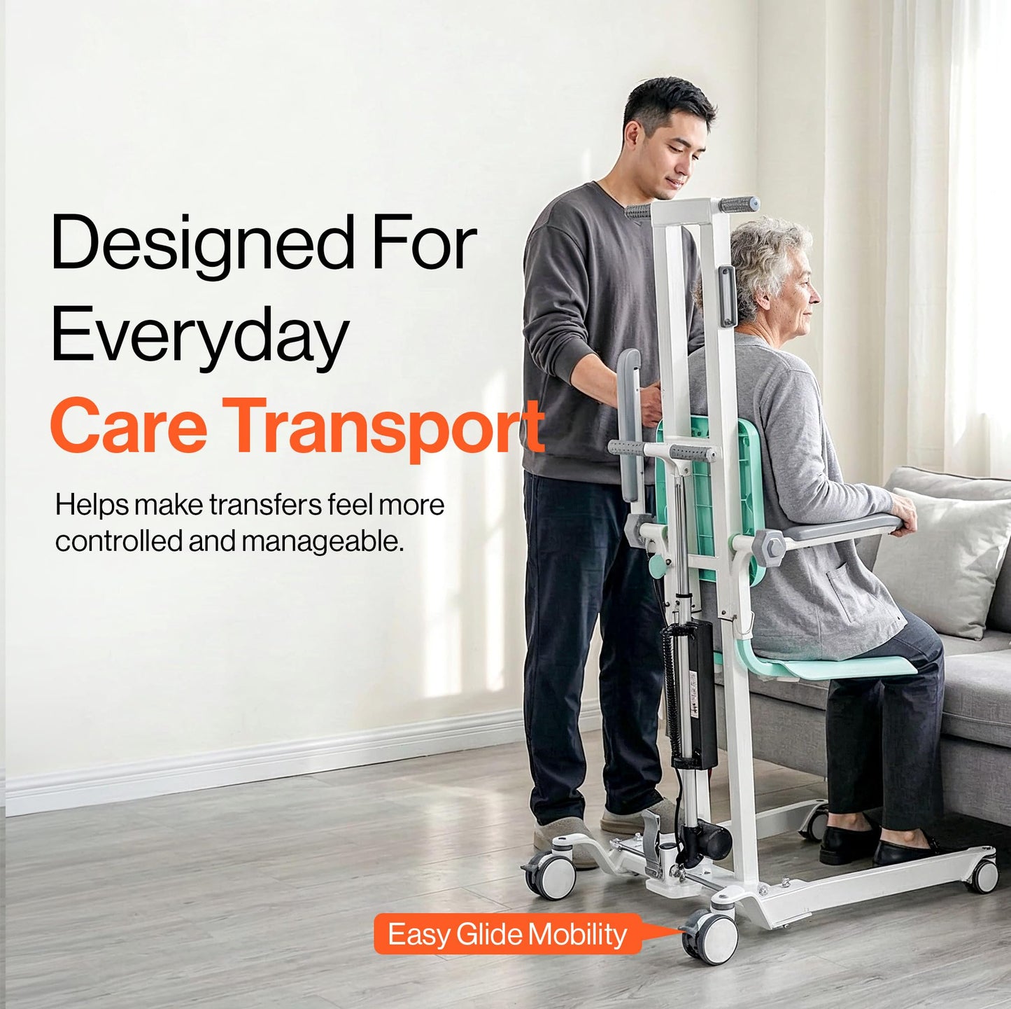 SuperHandy GoRise Electric Floor to Stand Lift – 500 Lbs Capacity, Standing Assistance, Portable, Adjustable, Ergonomic, Easy Storage, Patent Pending (TX+（Transfer Lift Plus）)