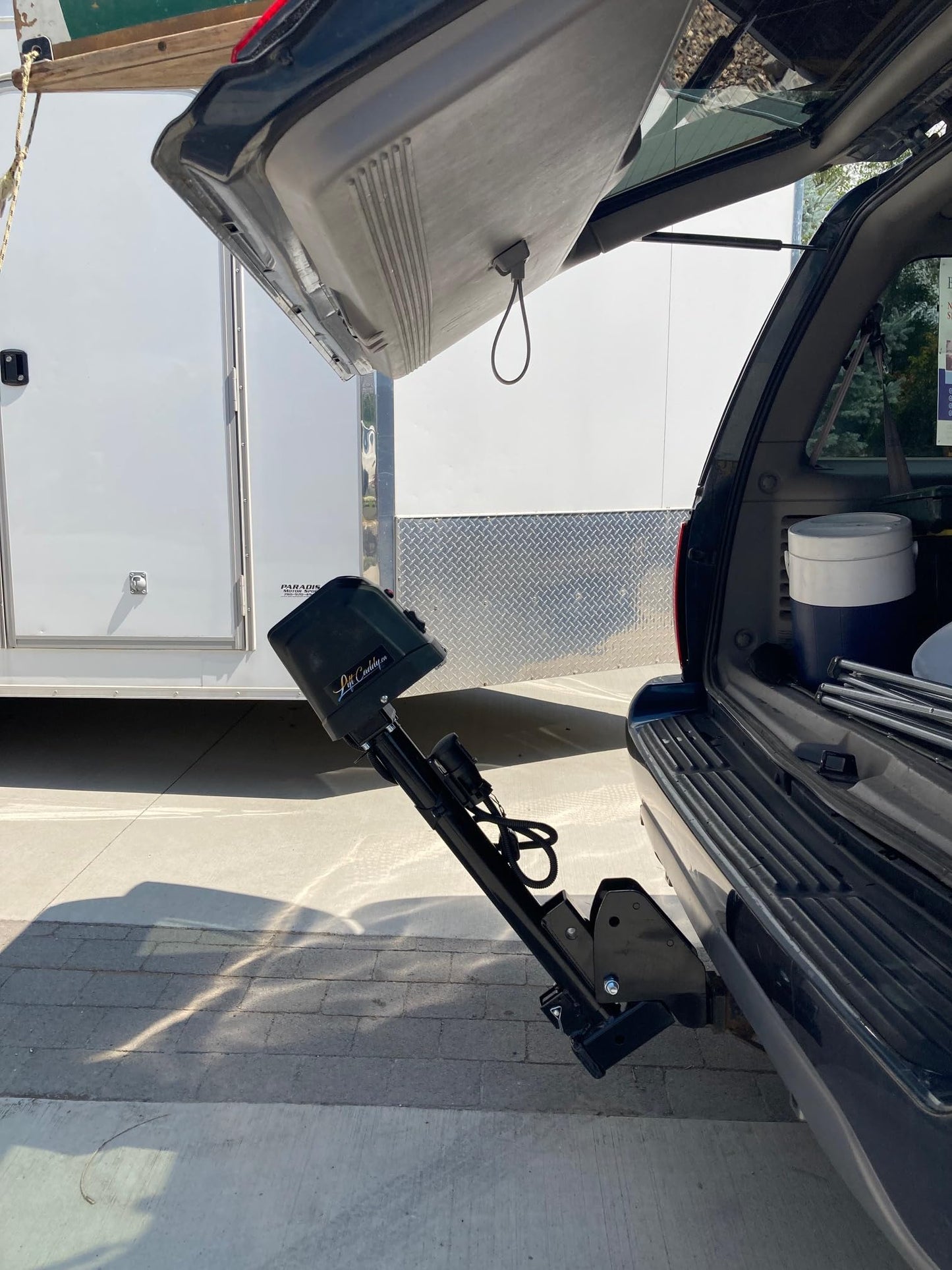 Lift Caddy Electric Bike Lift, Motorized Hitch Lift - Easily Load Heavy Ebikes and Scooters onto Your Tow Hitch Rack