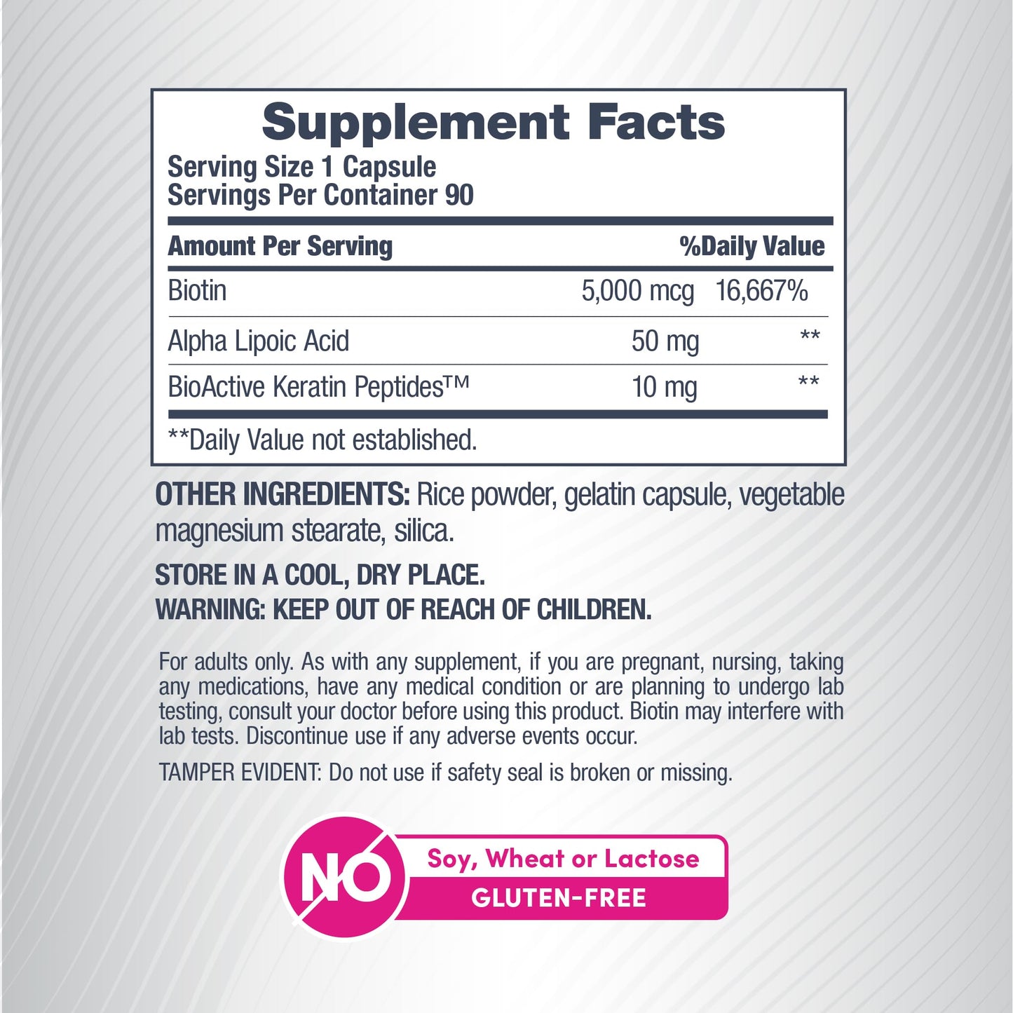 NeoCell Biotin Complex Hair, Skin & Nails | 90 Capsules | with BioActive Keratin Peptides and Alpha Lipoic Acid | Radiance-Infused Formula
