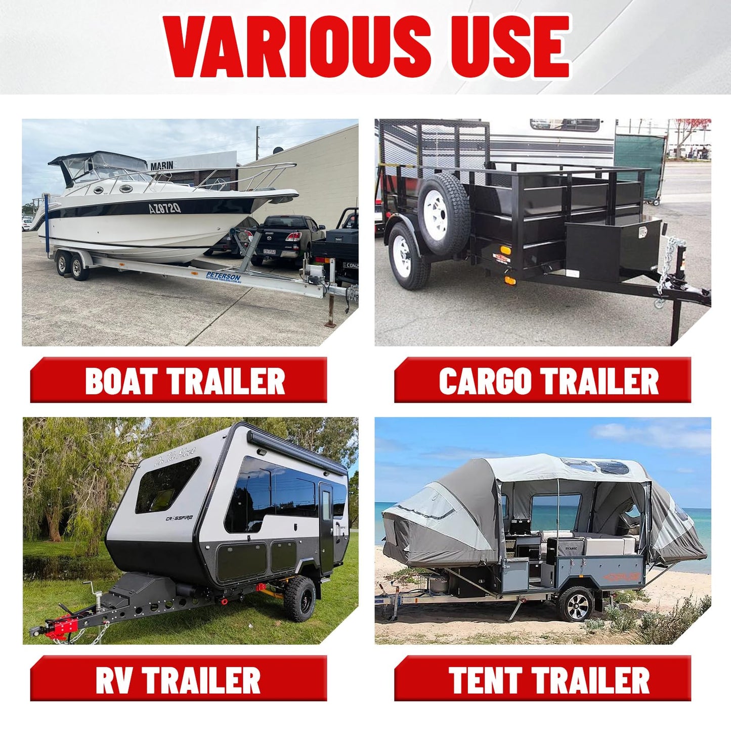 600 LB Load Capacity Trailer Dolly, Heavy Duty 2-Wheel Hand Trailer Mover with 1-7/8" Hitch Ball, Dual 10” Pneumatic Tires for RV, Boat & Utility Trailers