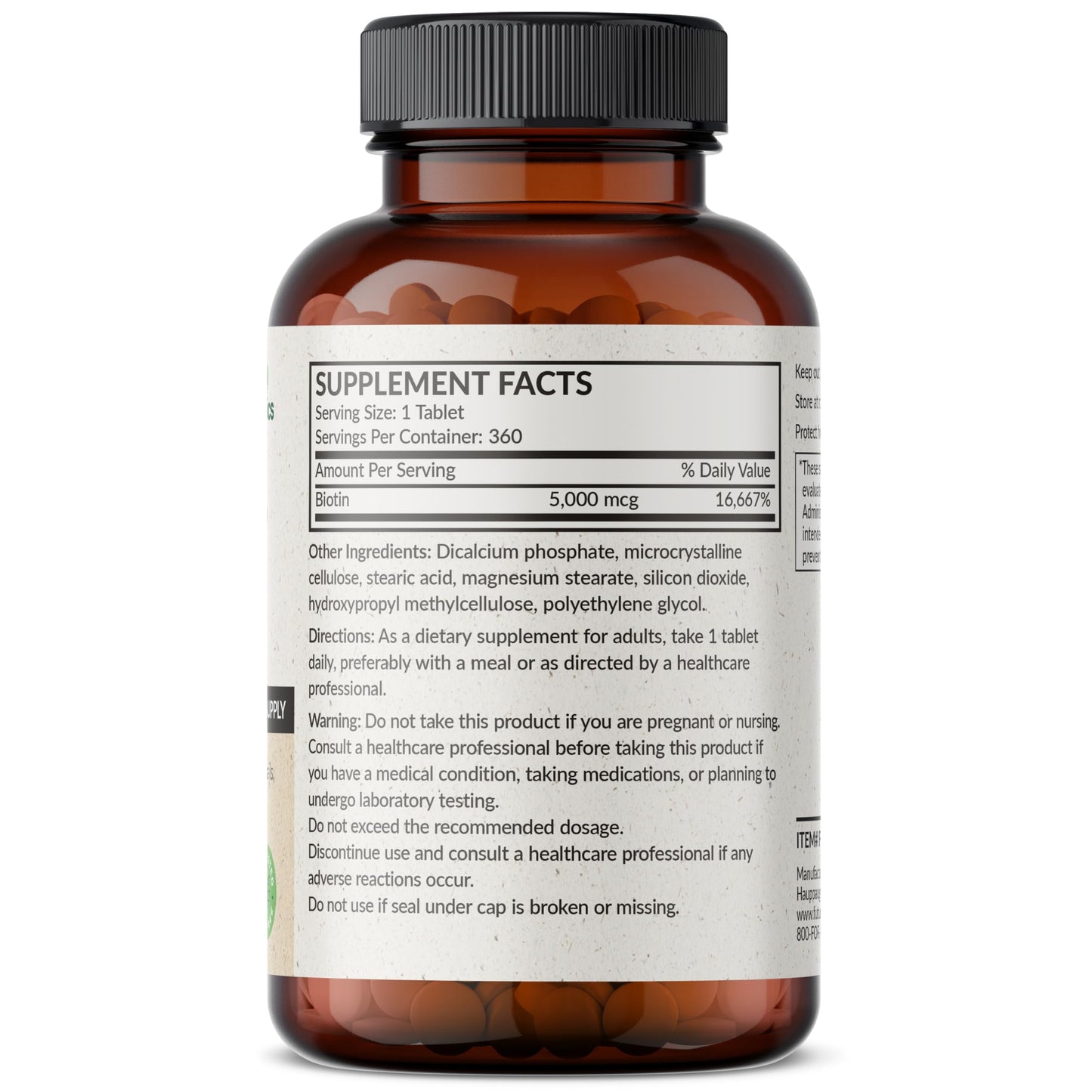 Futurebiotics Biotin 5000 MCG Supports Healthy Hair, Skin, Nails & Energy Production Non-GMO, 360 Vegetarian Tablets
