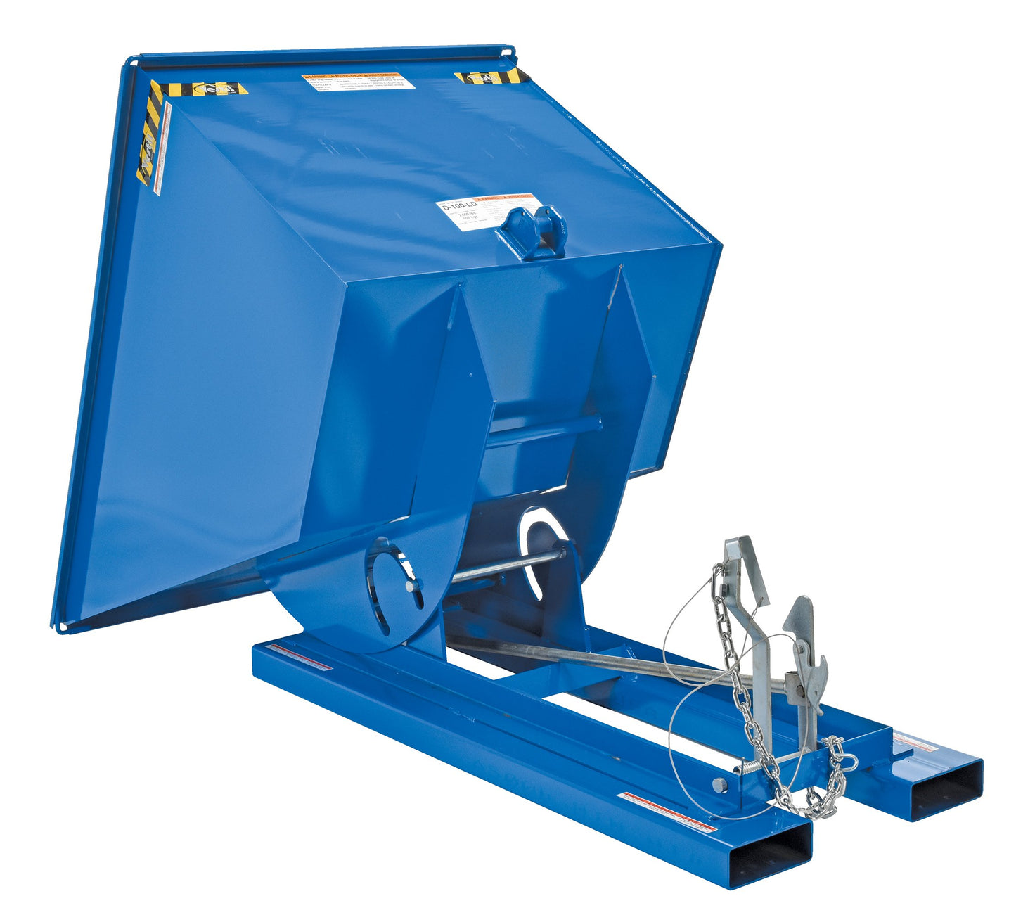 Vestil D-100-LD Steel Light Duty Self Dumping Hopper 1 Cubic Yard 2000 Lb. Capacity Blue